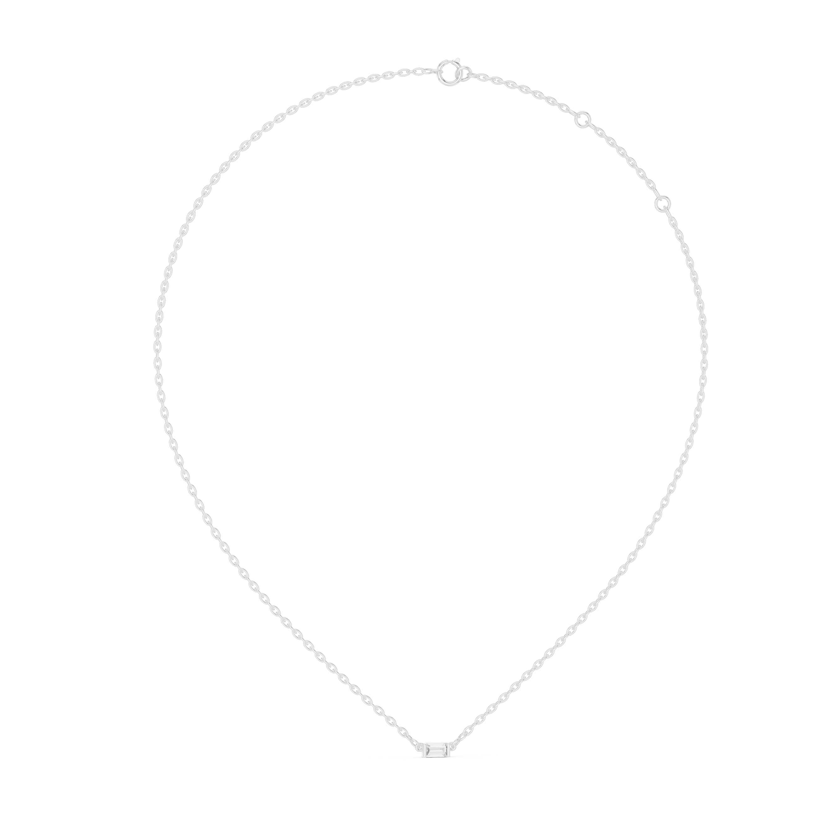 Baguette Diamond Minimal Bar Pendant