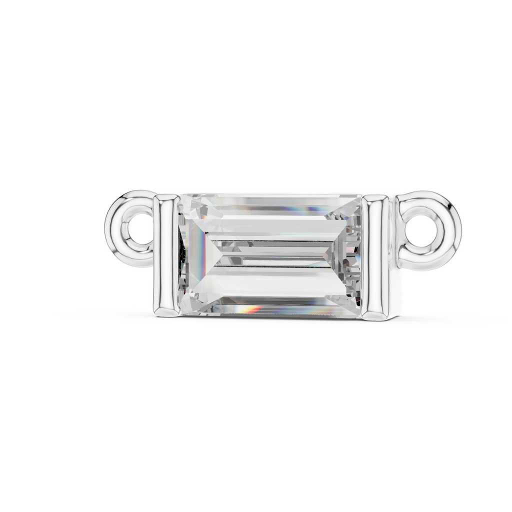 1Baguette Diamond Minimal Bar Pendant