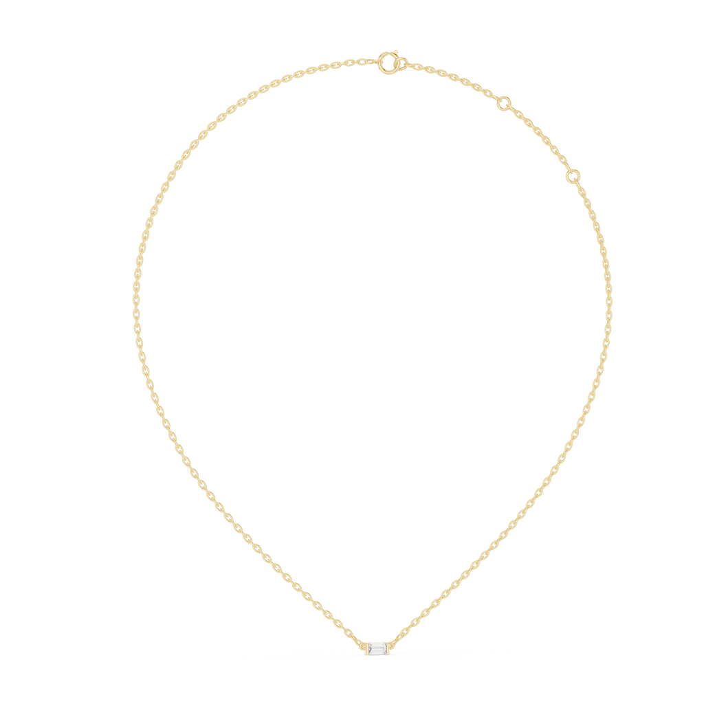 1Baguette Diamond Minimal Bar Pendant