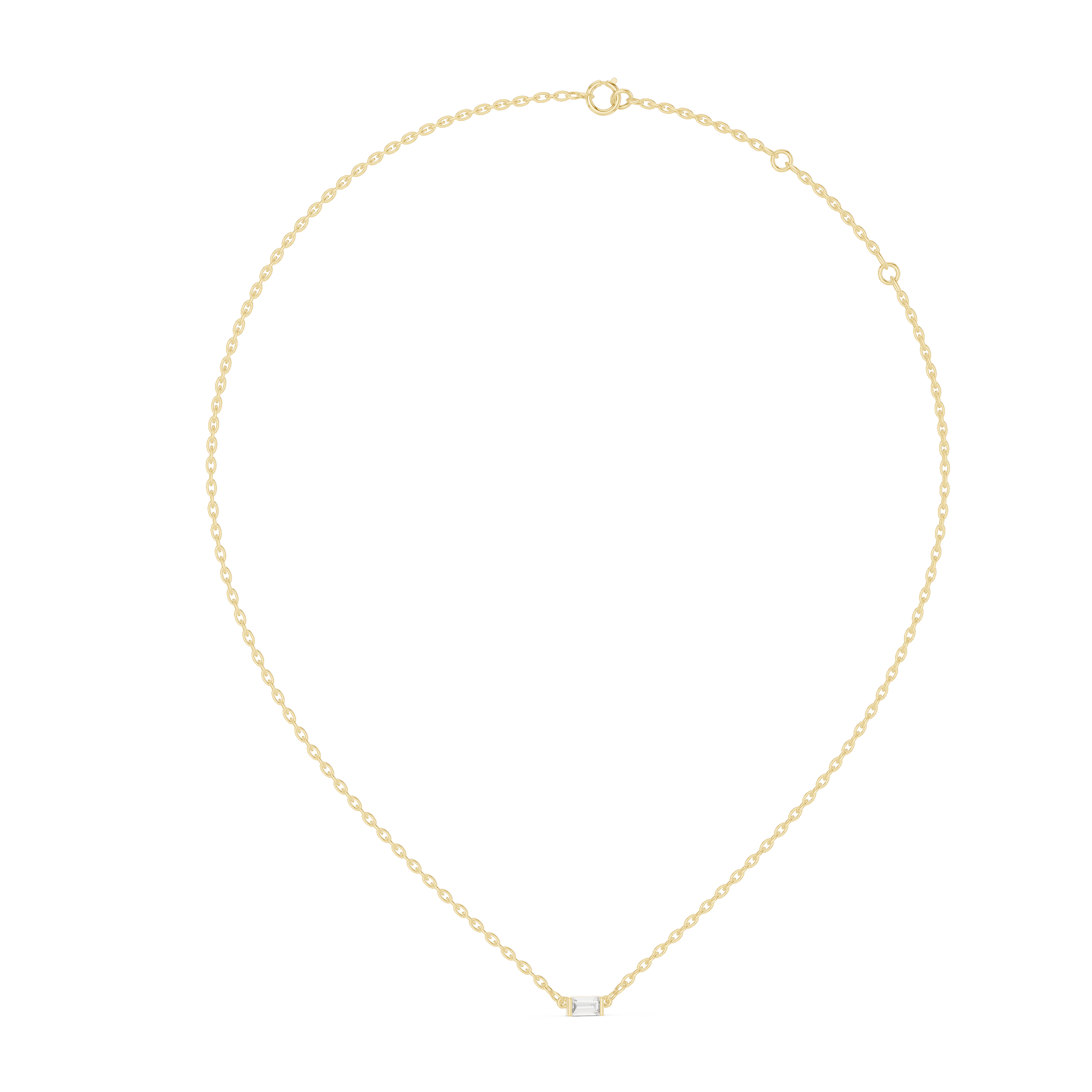 1Baguette Diamond Minimal Bar Pendant