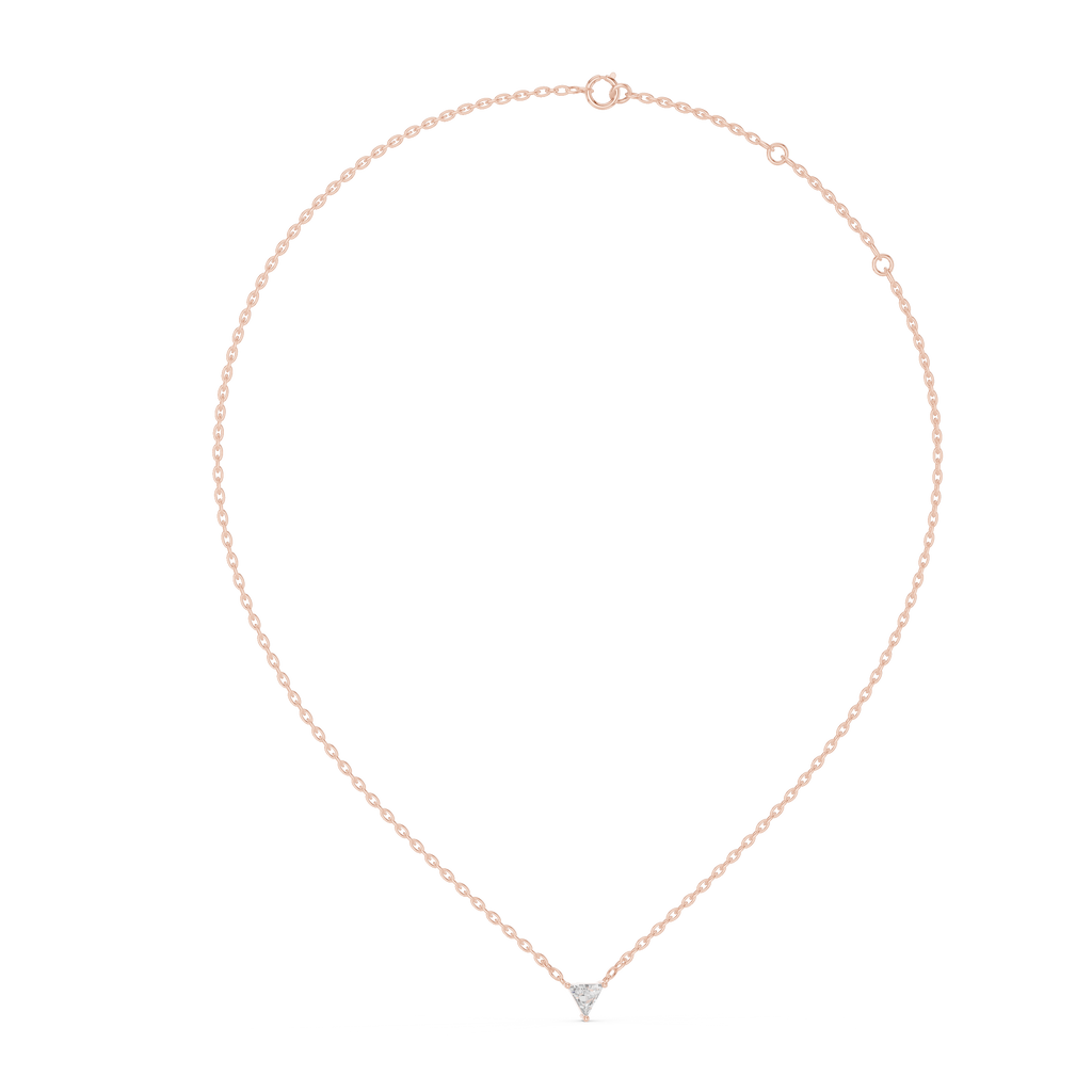 1Triangle Diamond Solitaire Pendant Necklace