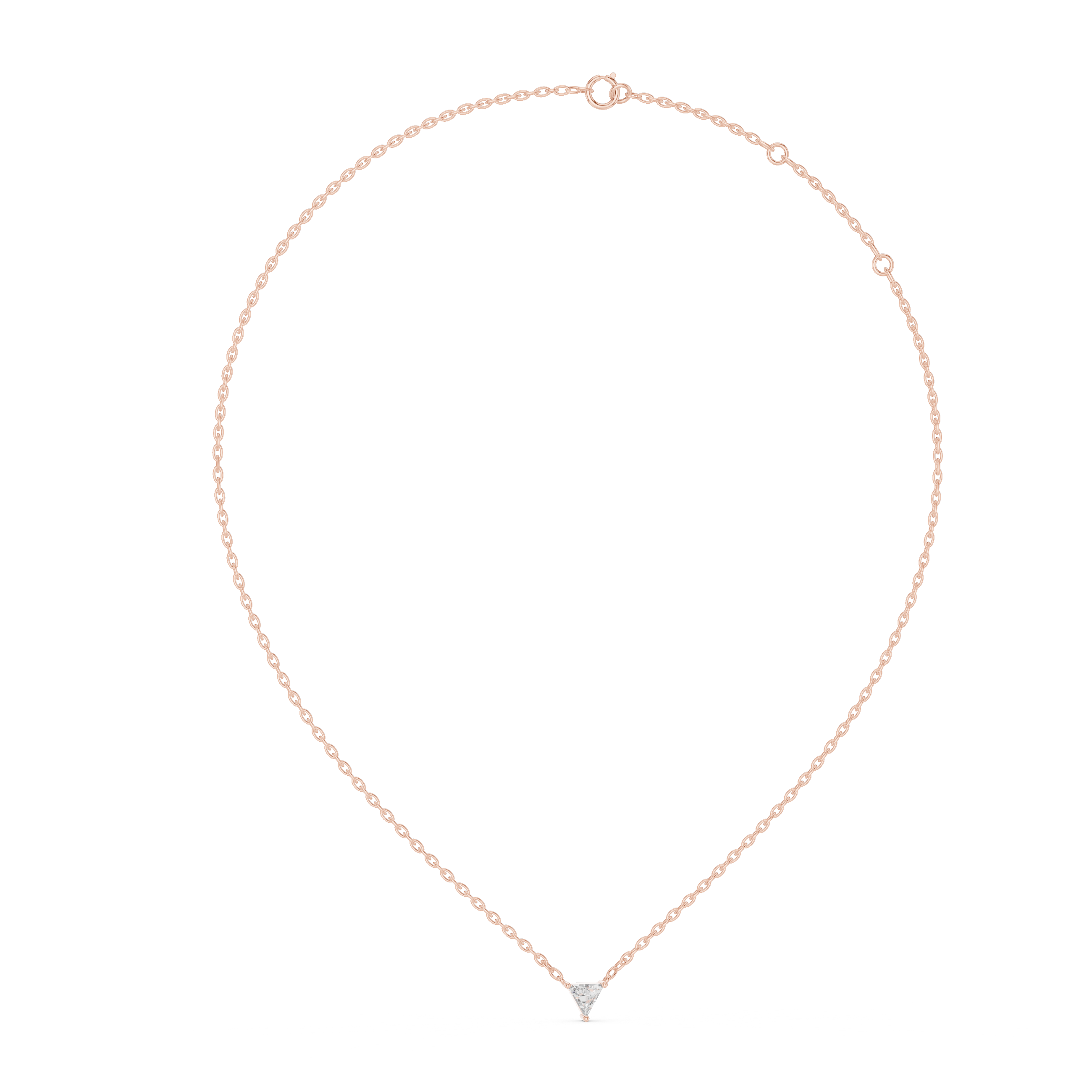 1Triangle Diamond Solitaire Pendant Necklace