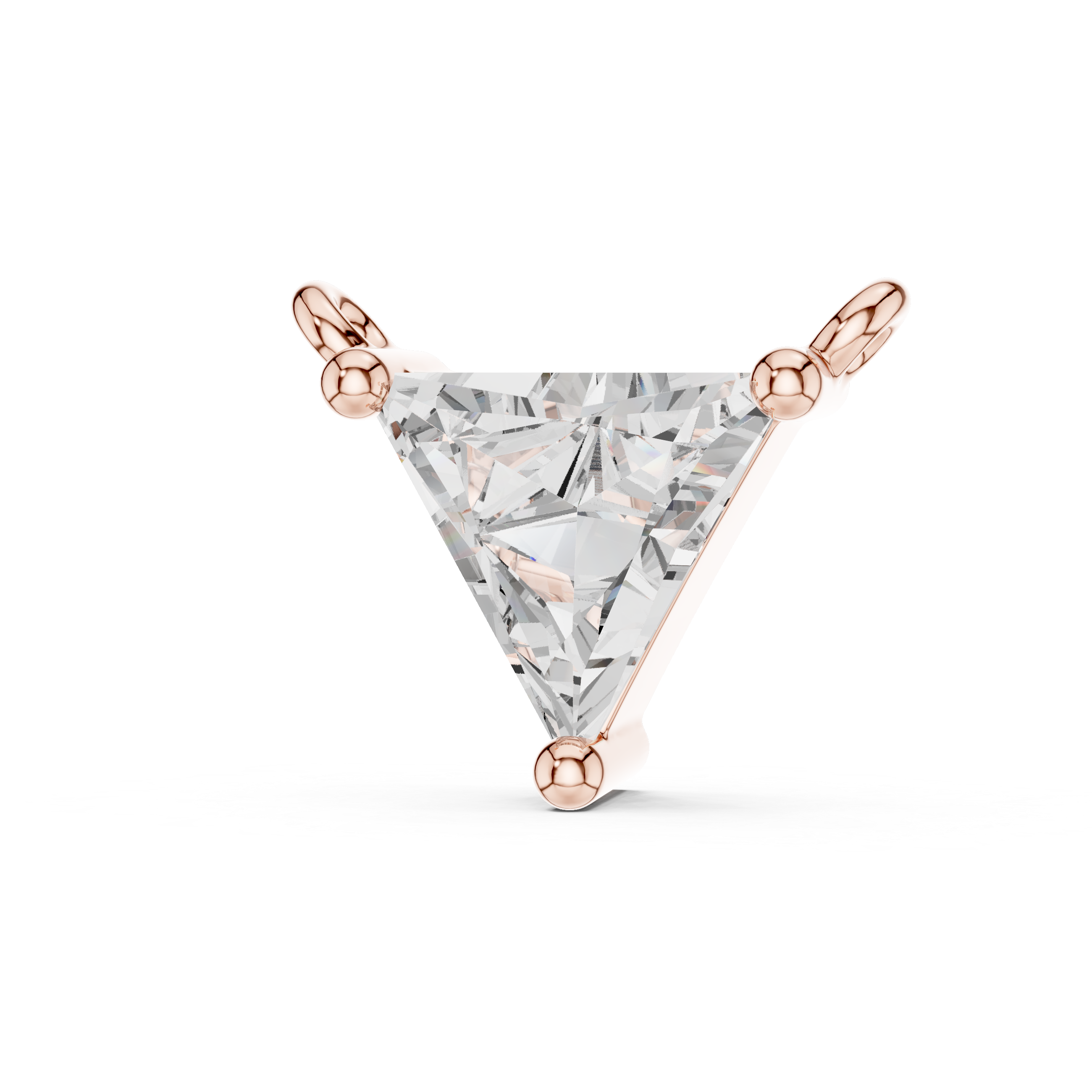1Triangle Diamond Solitaire Pendant Necklace