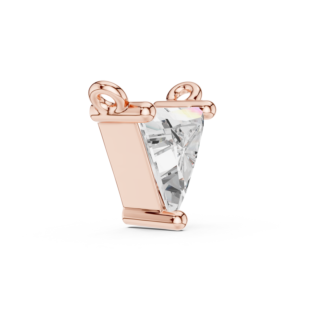 1Triangle Diamond Solitaire Pendant Necklace