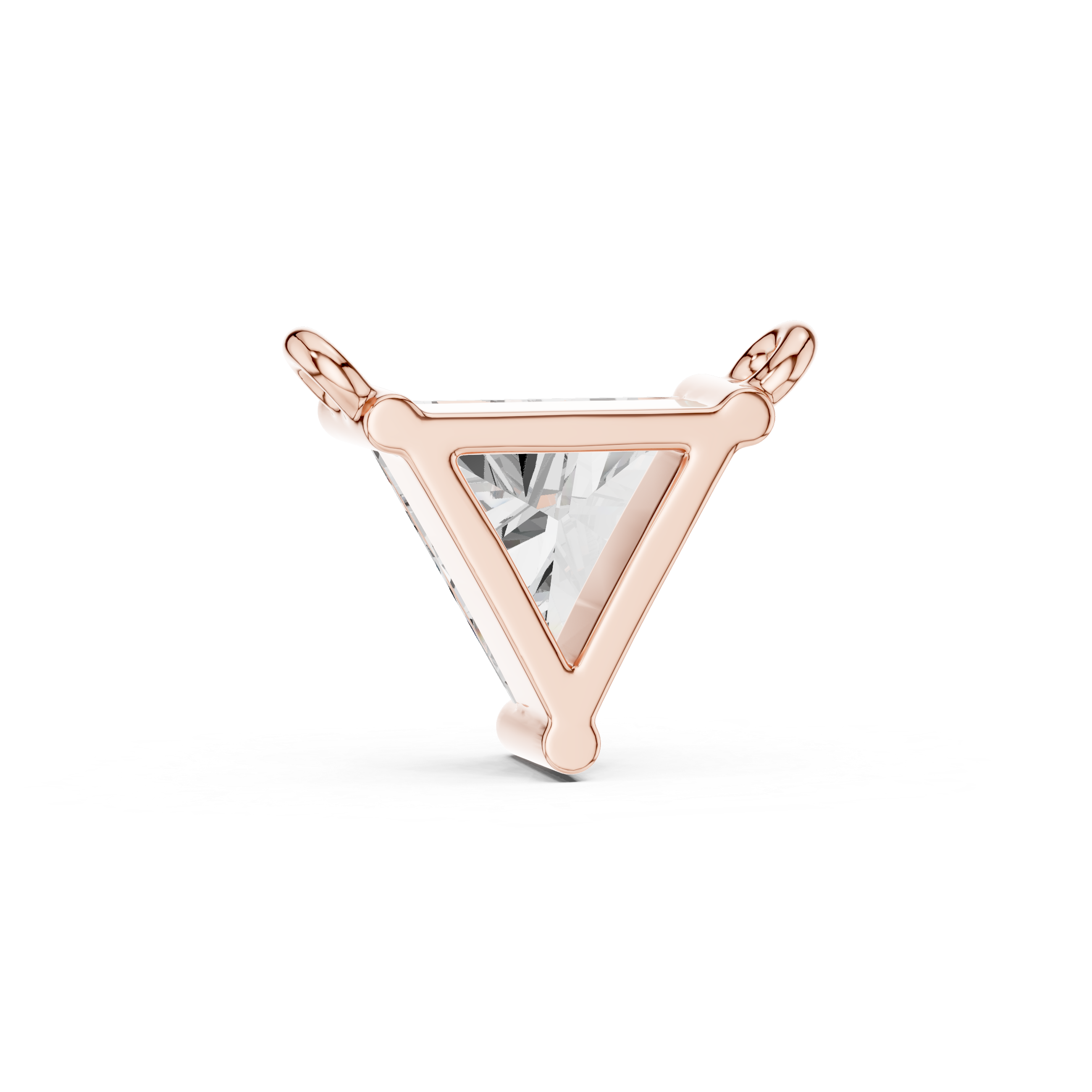1Triangle Diamond Solitaire Pendant Necklace