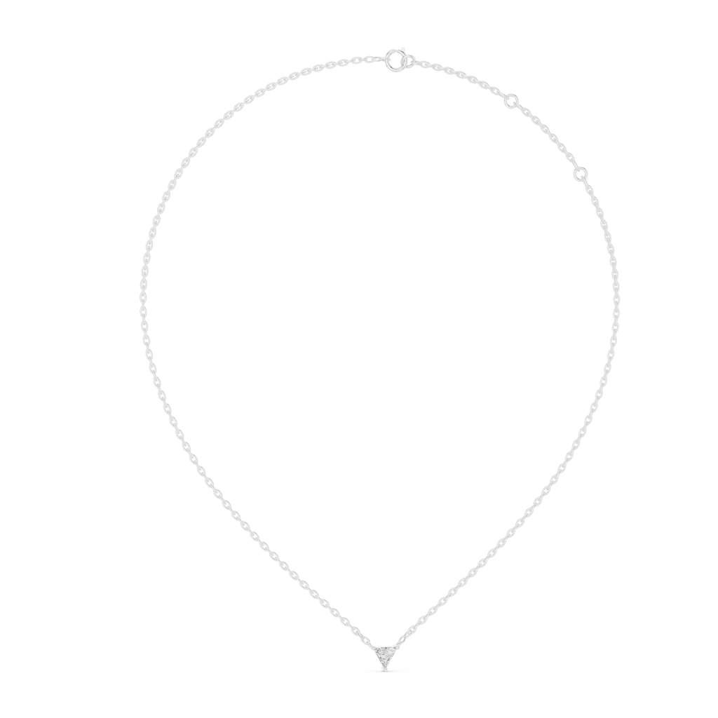 1Triangle Diamond Solitaire Pendant Necklace