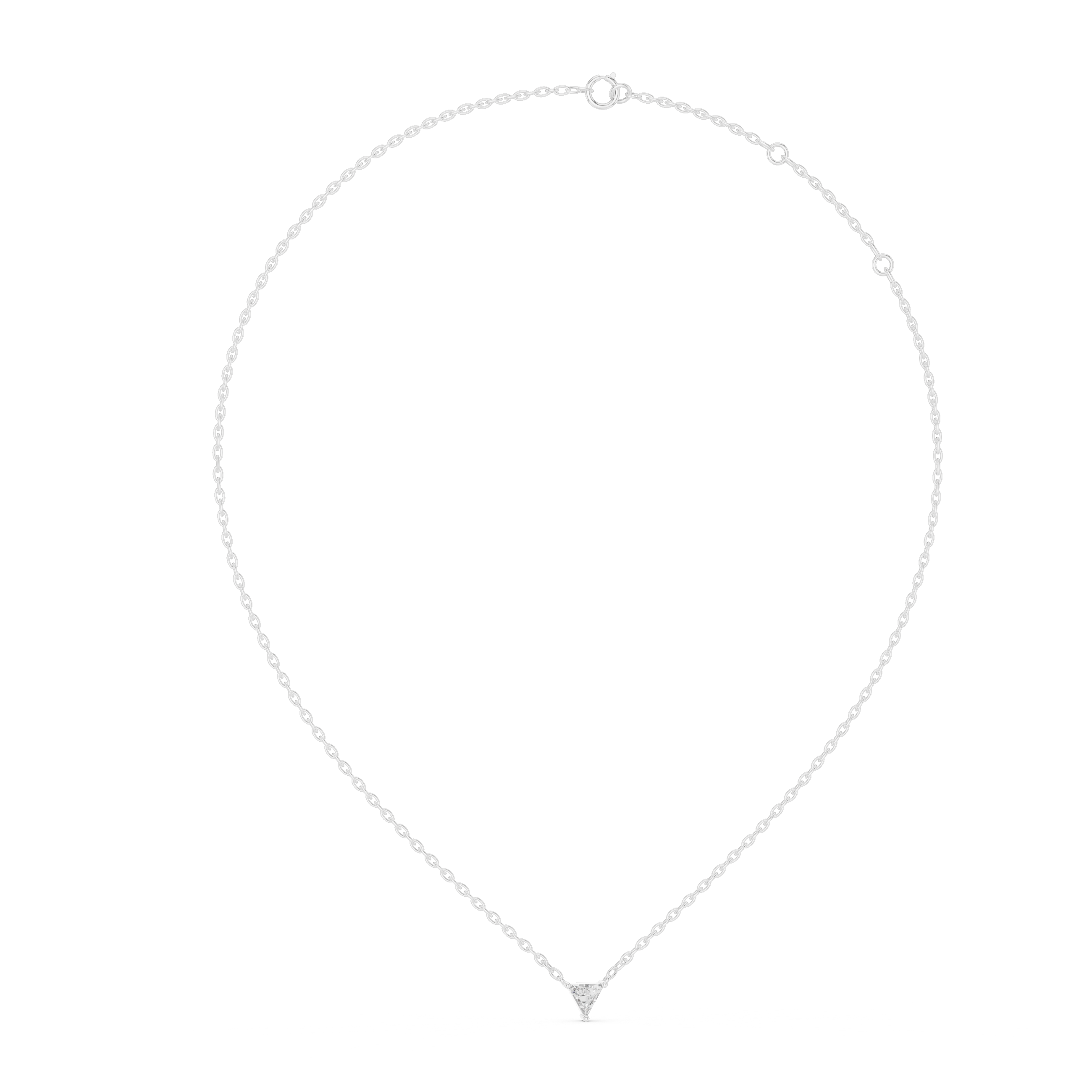 Triangle Diamond Solitaire Pendant Necklace