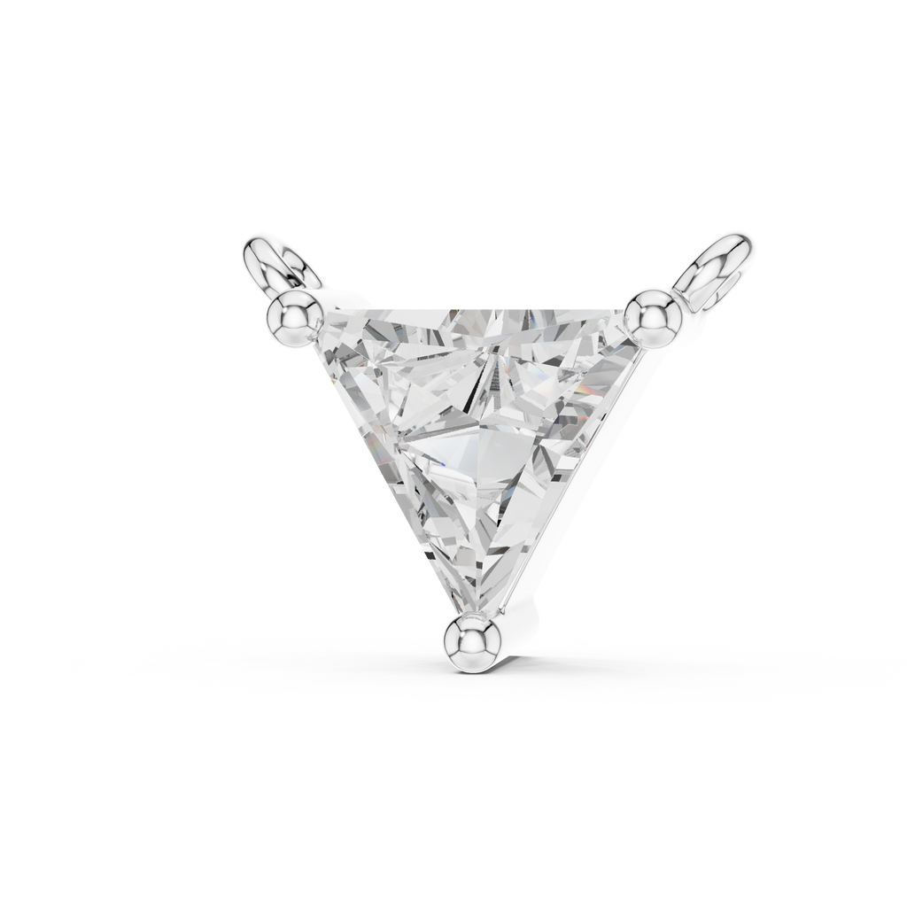 1Triangle Diamond Solitaire Pendant Necklace
