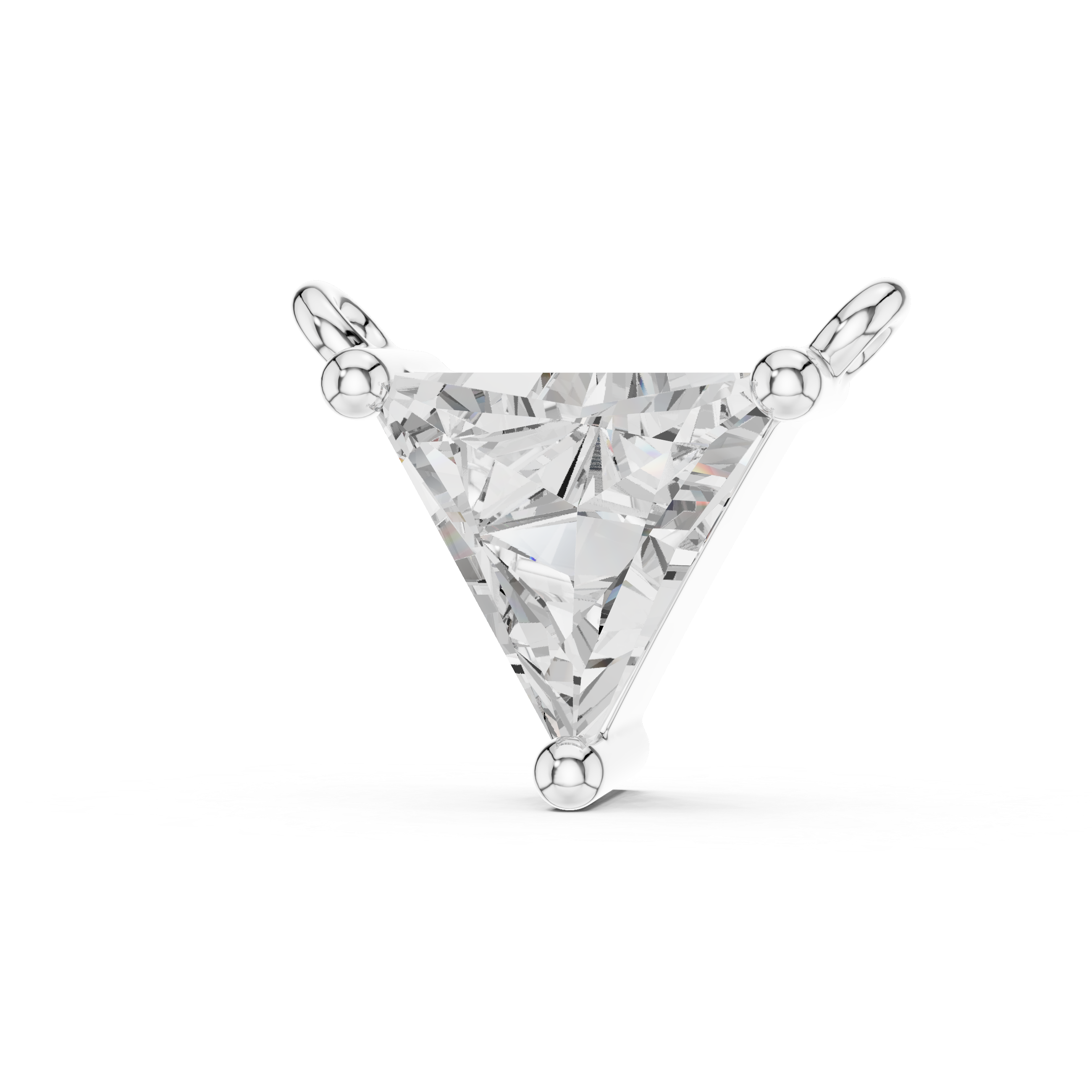 Triangle Diamond Solitaire Pendant Necklace