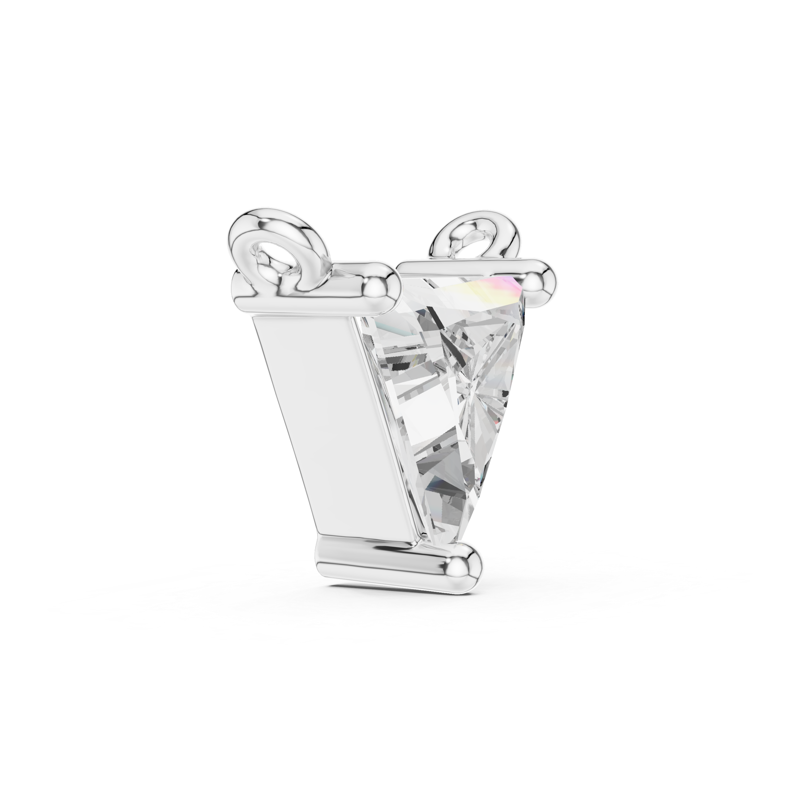 Triangle Diamond Solitaire Pendant Necklace