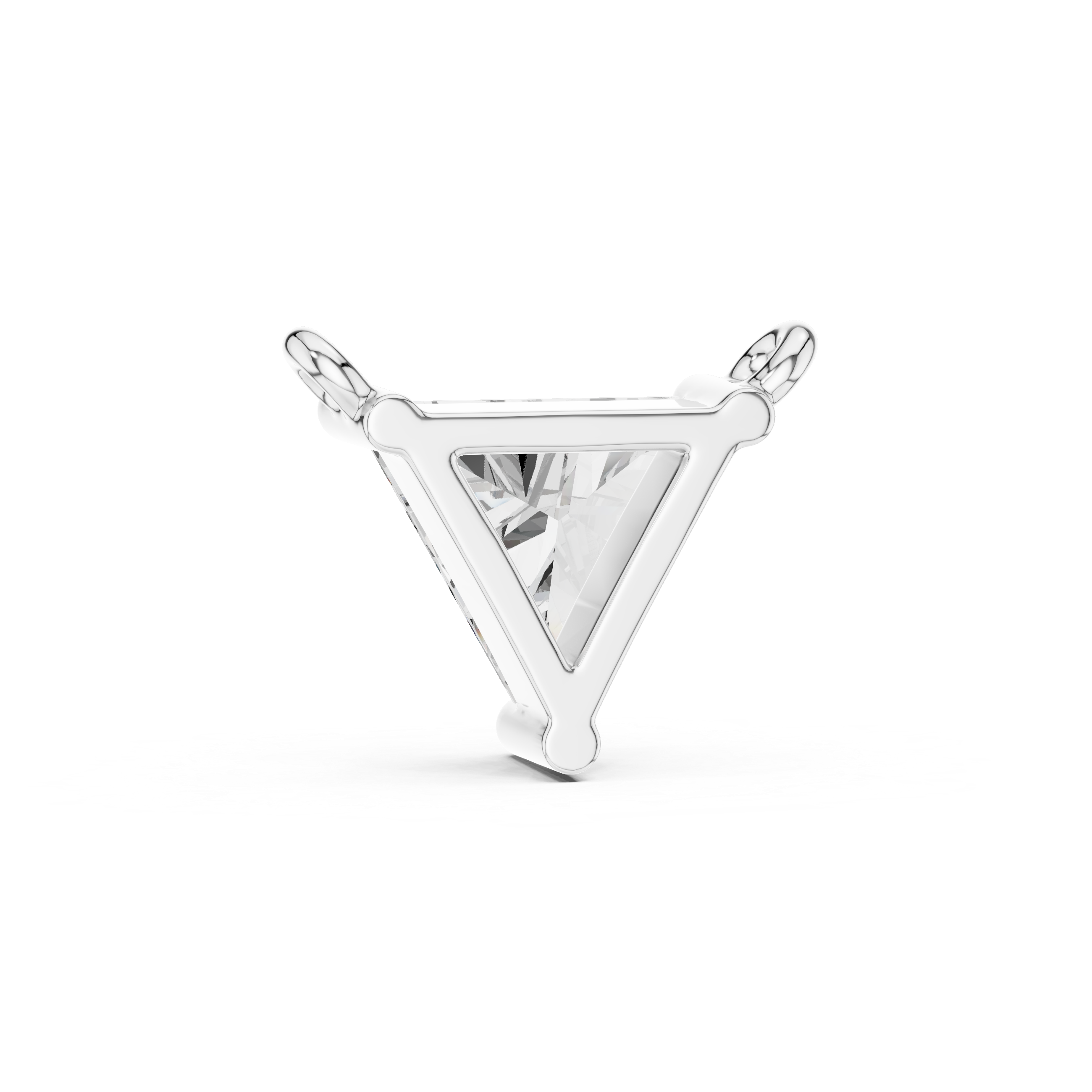 Triangle Diamond Solitaire Pendant Necklace