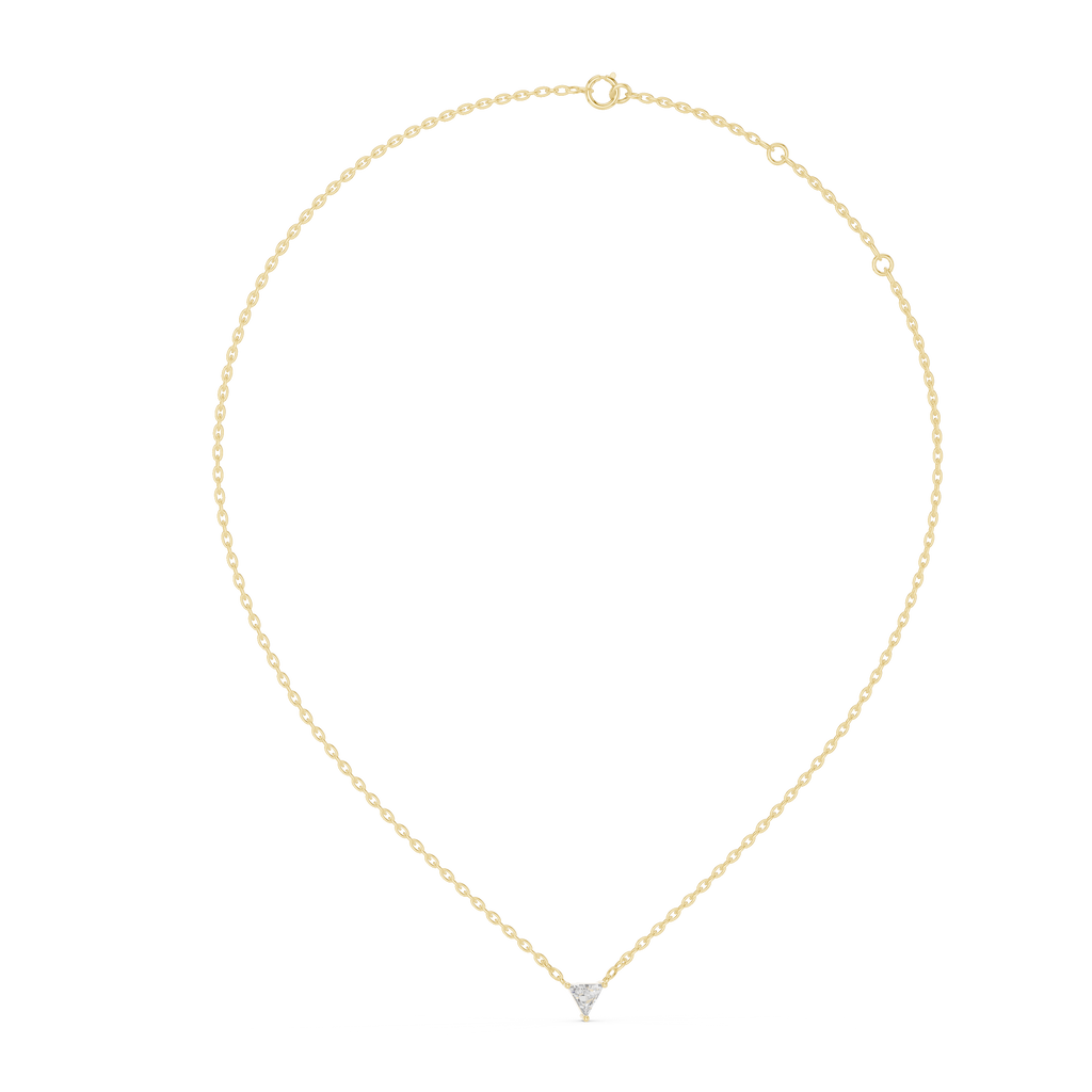 1Triangle Diamond Solitaire Pendant Necklace