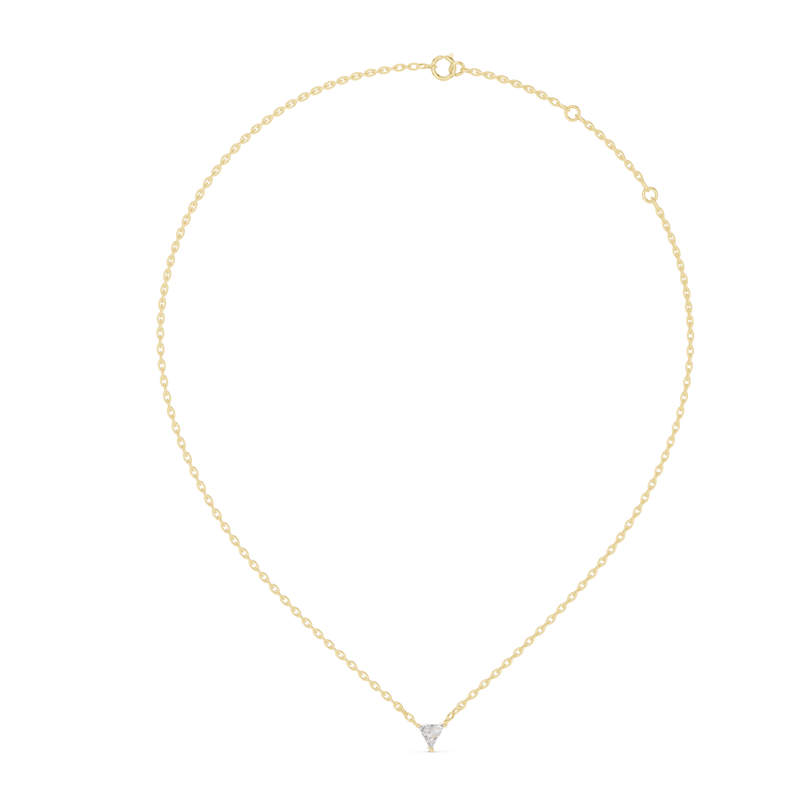1Triangle Diamond Solitaire Pendant Necklace