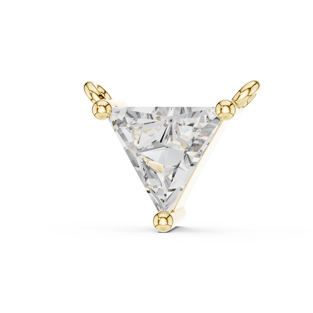 1Triangle Diamond Solitaire Pendant Necklace