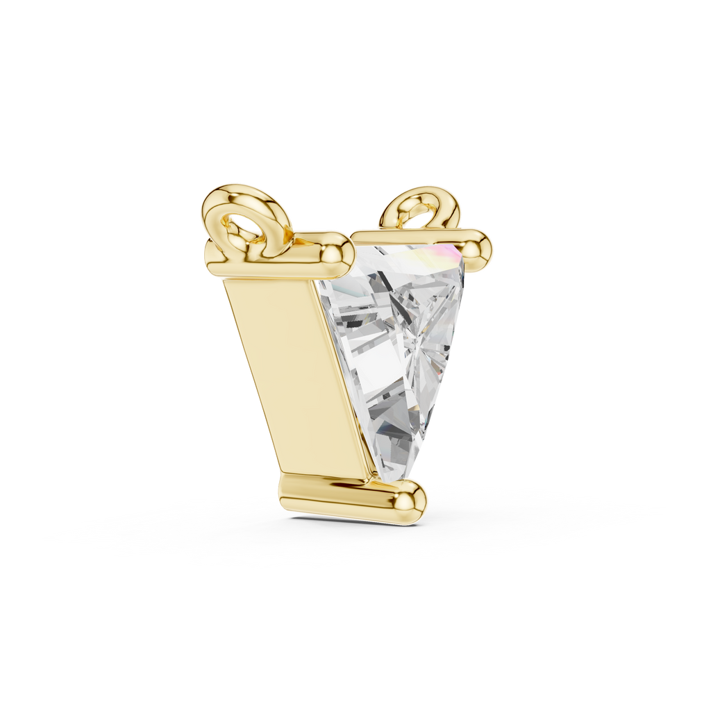 1Triangle Diamond Solitaire Pendant Necklace