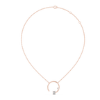 1Emerald Cut Diamond Circle Pendant Necklace