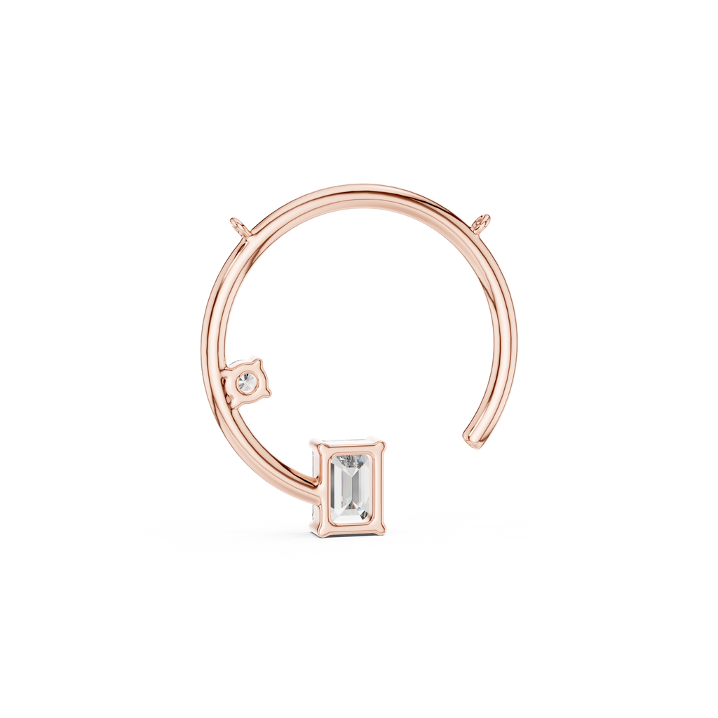 1Emerald Cut Diamond Circle Pendant Necklace