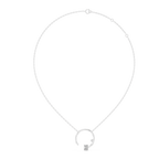 1Emerald Cut Diamond Circle Pendant Necklace