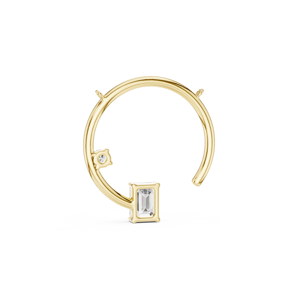 1Emerald Cut Diamond Circle Pendant Necklace