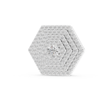 1Hexagon Pave Diamond Pendant Necklace