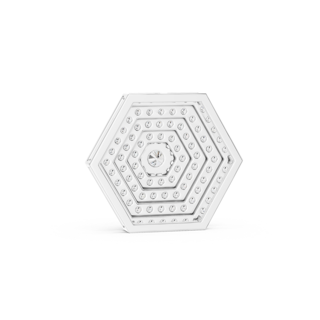 1Hexagon Pave Diamond Pendant Necklace