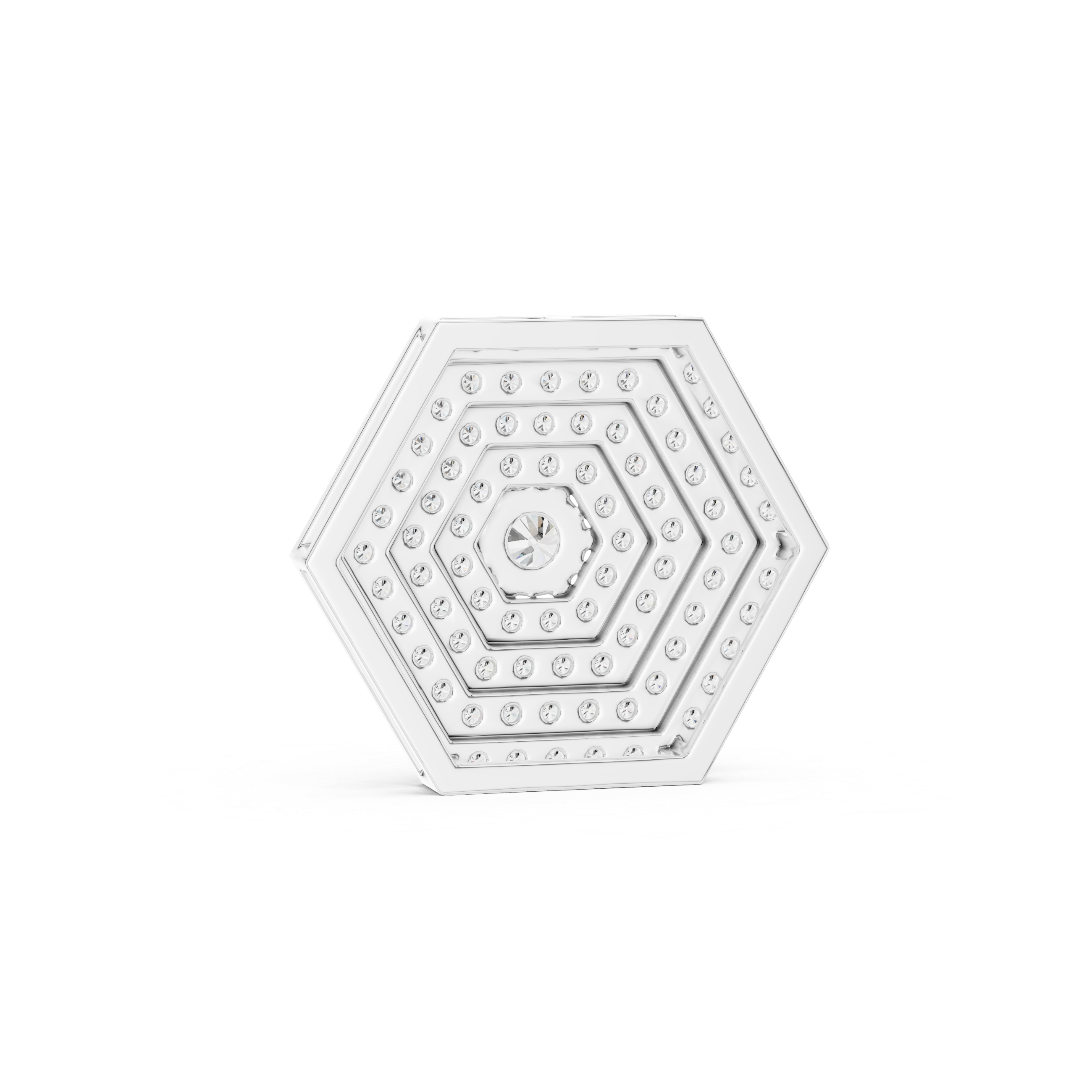 1Hexagon Pave Diamond Pendant Necklace