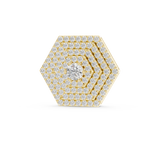 1Hexagon Pave Diamond Pendant Necklace