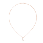 1Crescent Moon Diamond Pendant Necklace