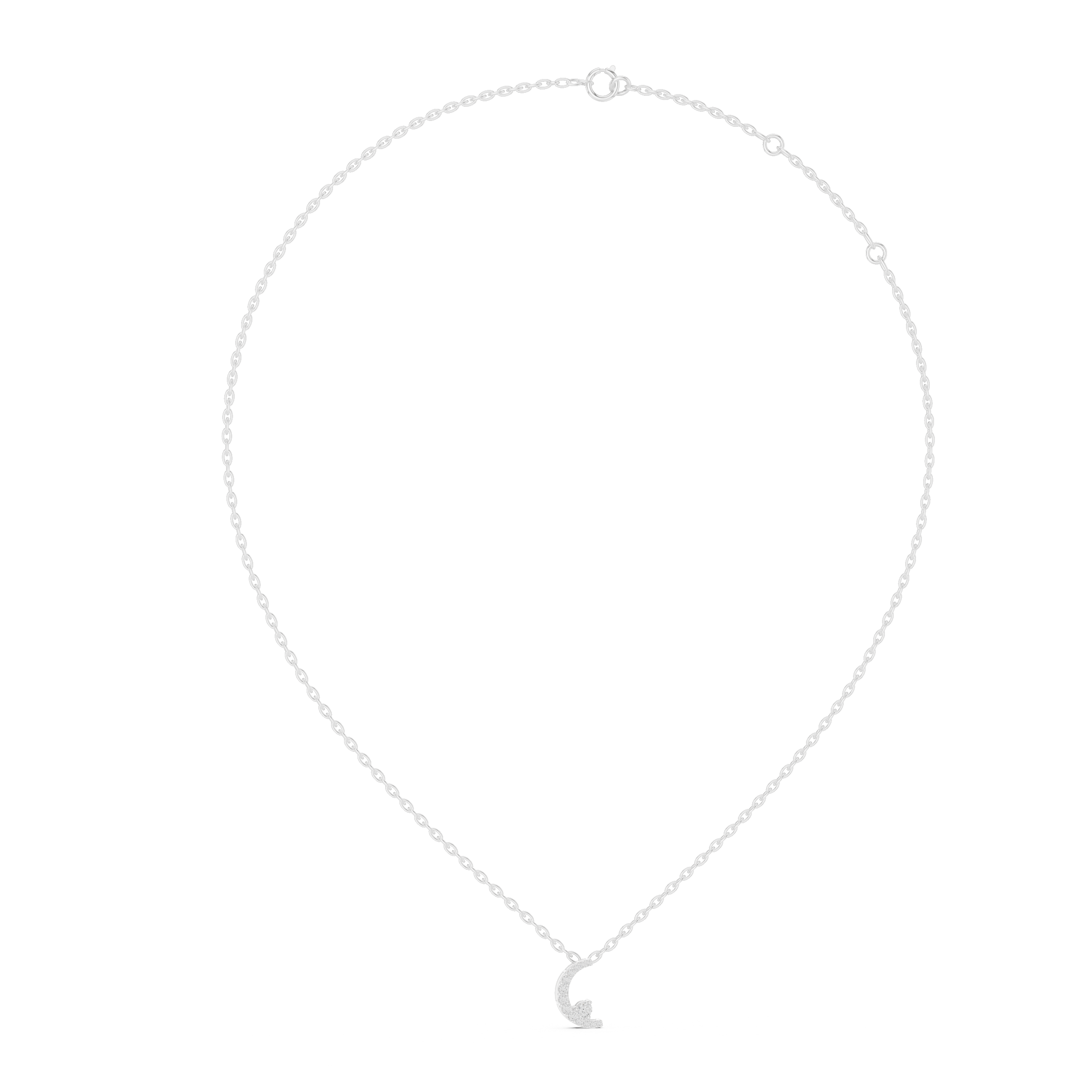 Crescent Moon Diamond Pendant Necklace