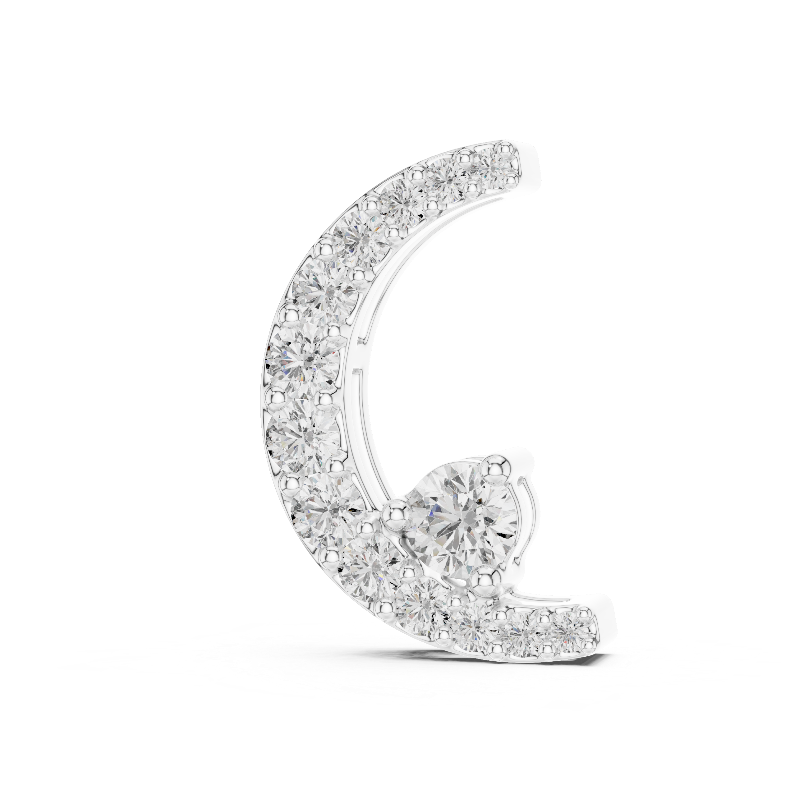 Crescent Moon Diamond Pendant Necklace