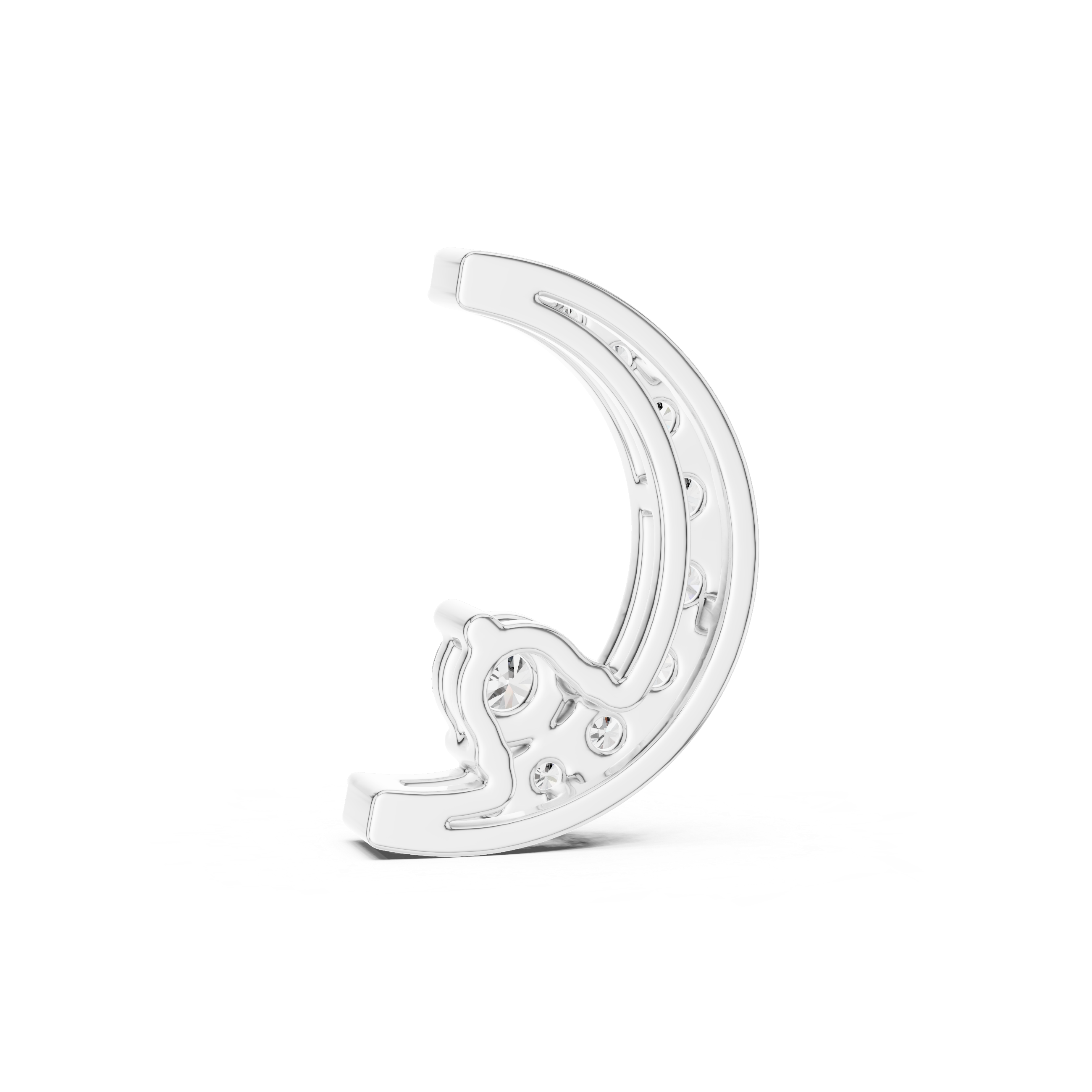 Crescent Moon Diamond Pendant Necklace