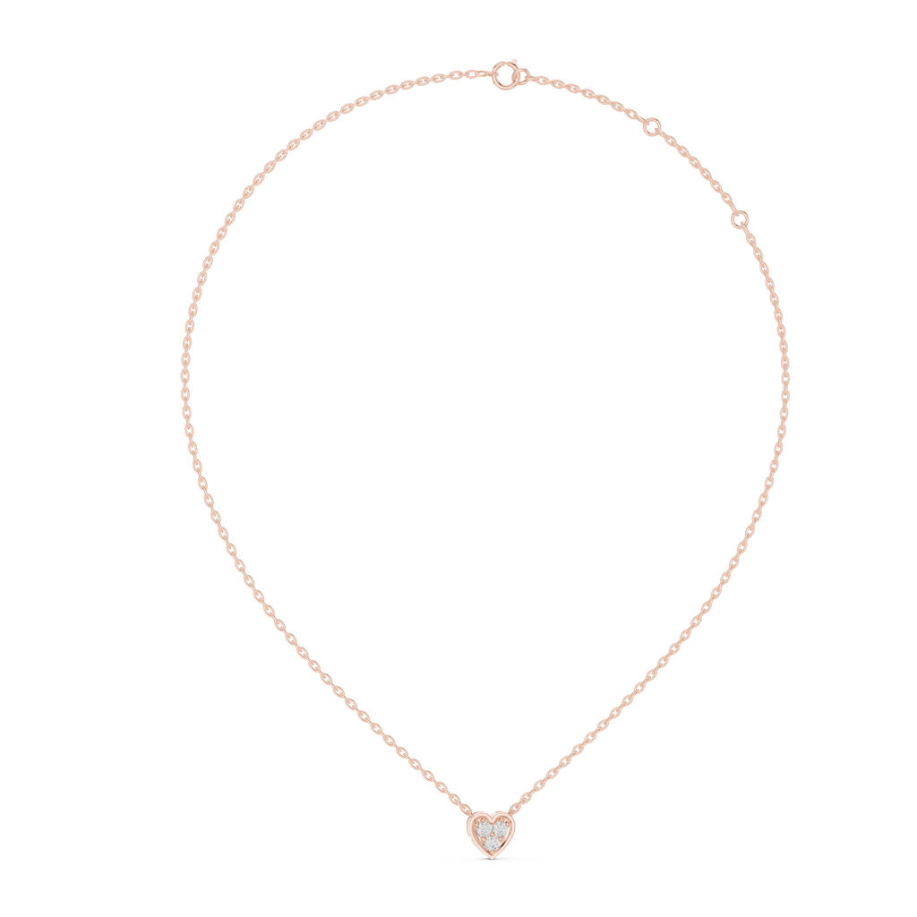 1Heart Shape Diamond Cluster Pendant Necklace