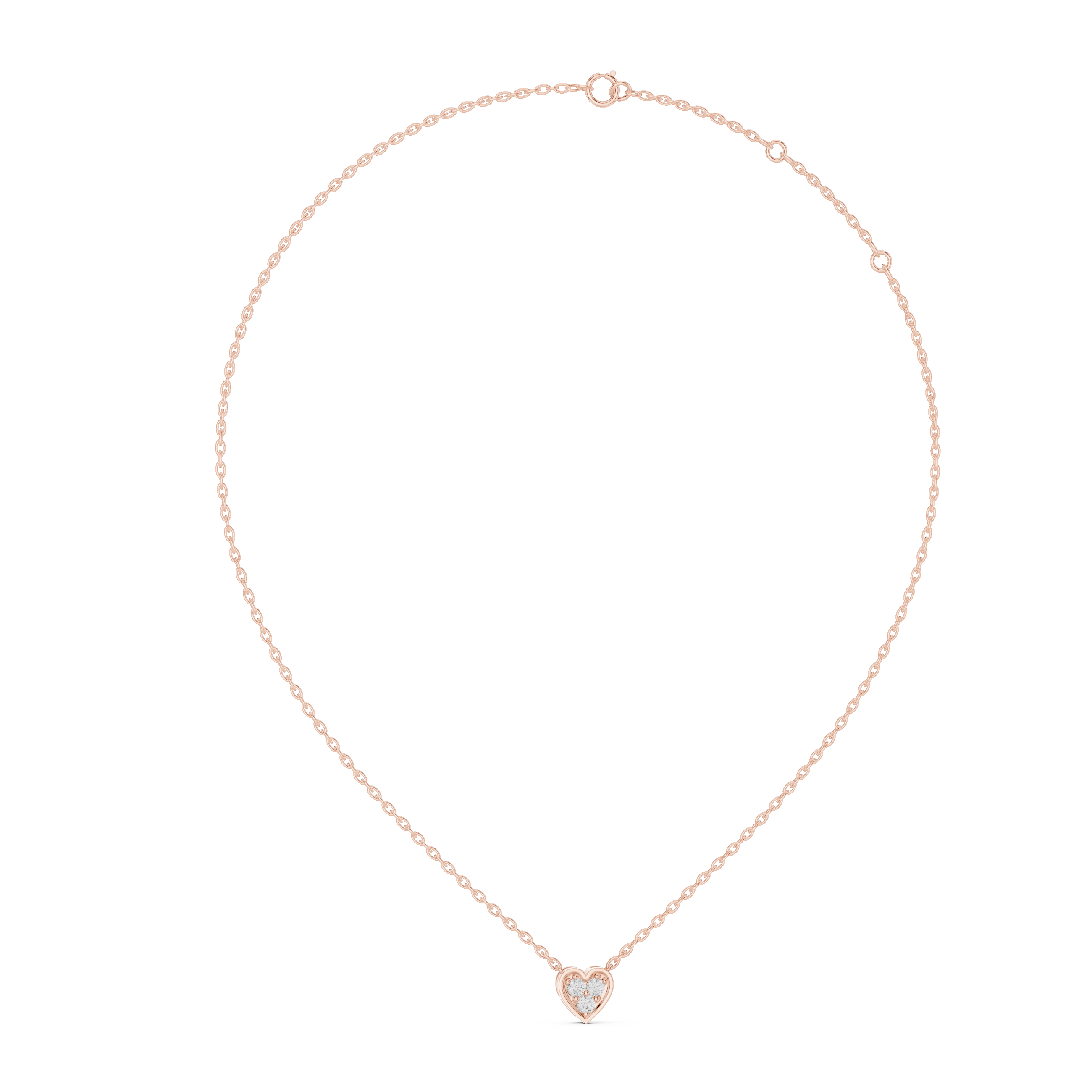 1Heart Shape Diamond Cluster Pendant Necklace