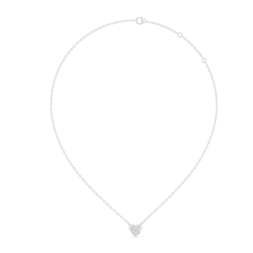 1Heart Shape Diamond Cluster Pendant Necklace