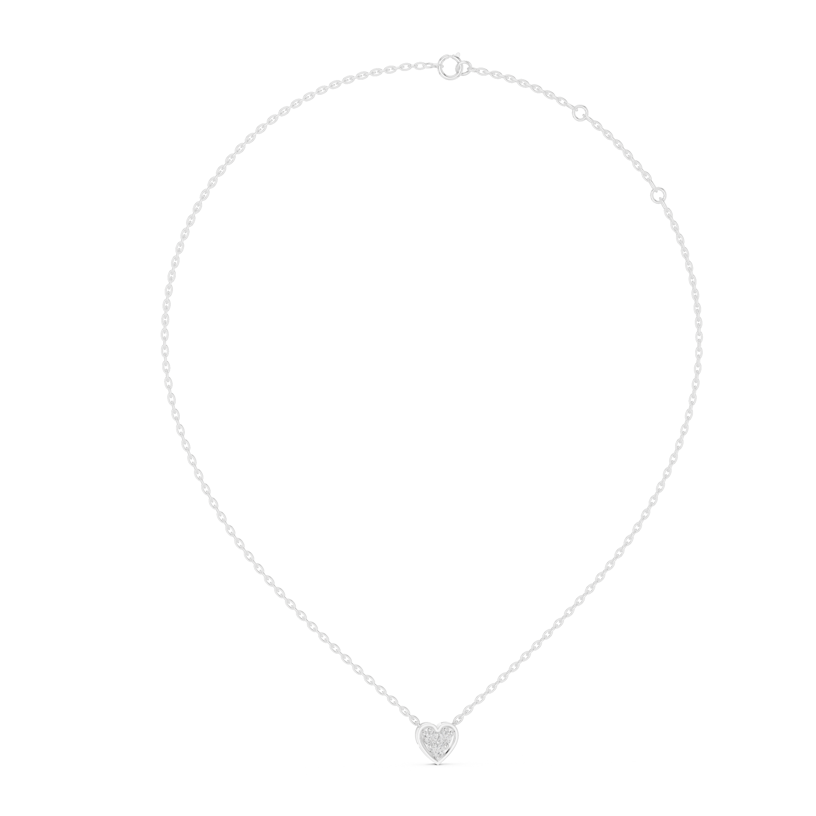 Heart Shape Diamond Cluster Pendant Necklace
