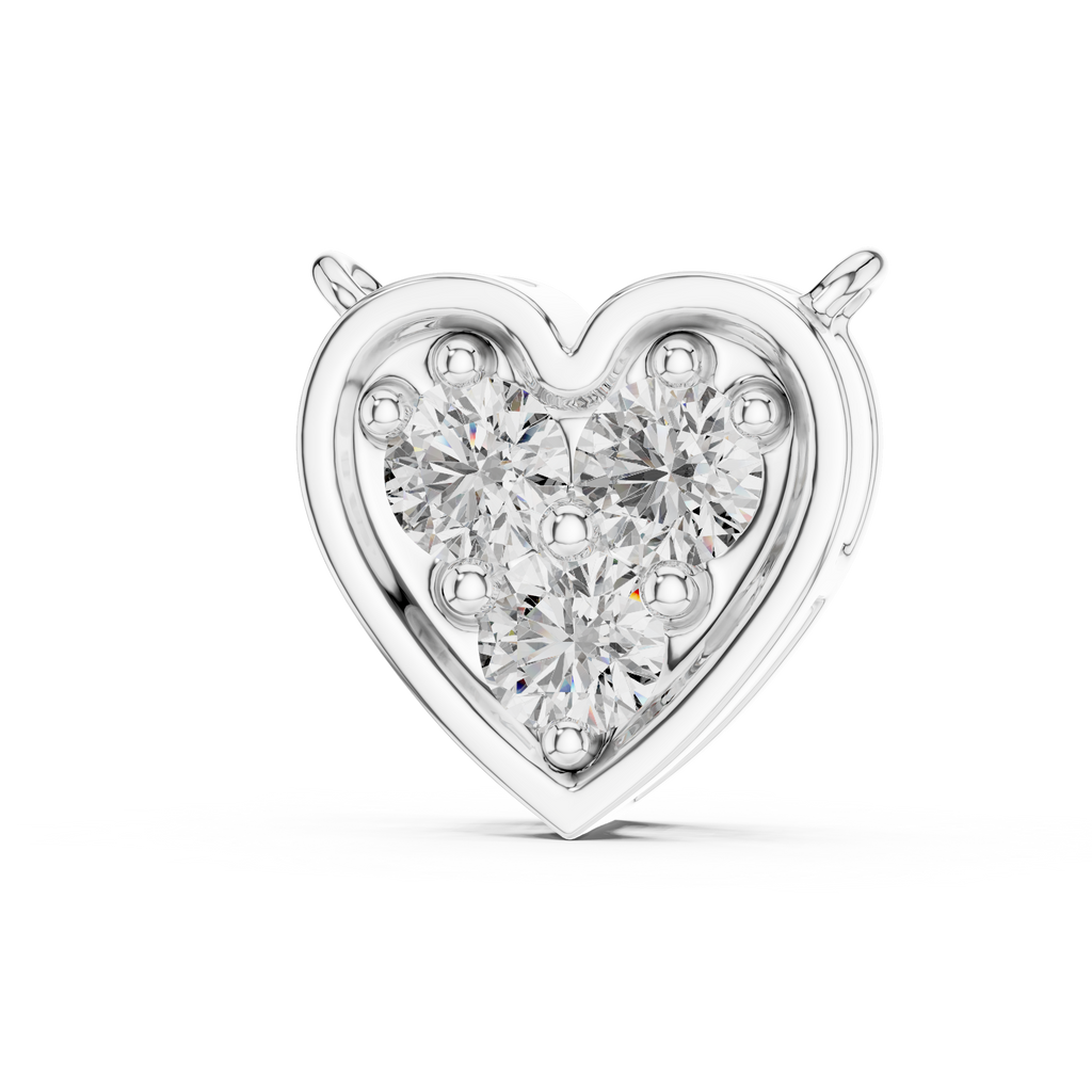 1Heart Shape Diamond Cluster Pendant Necklace