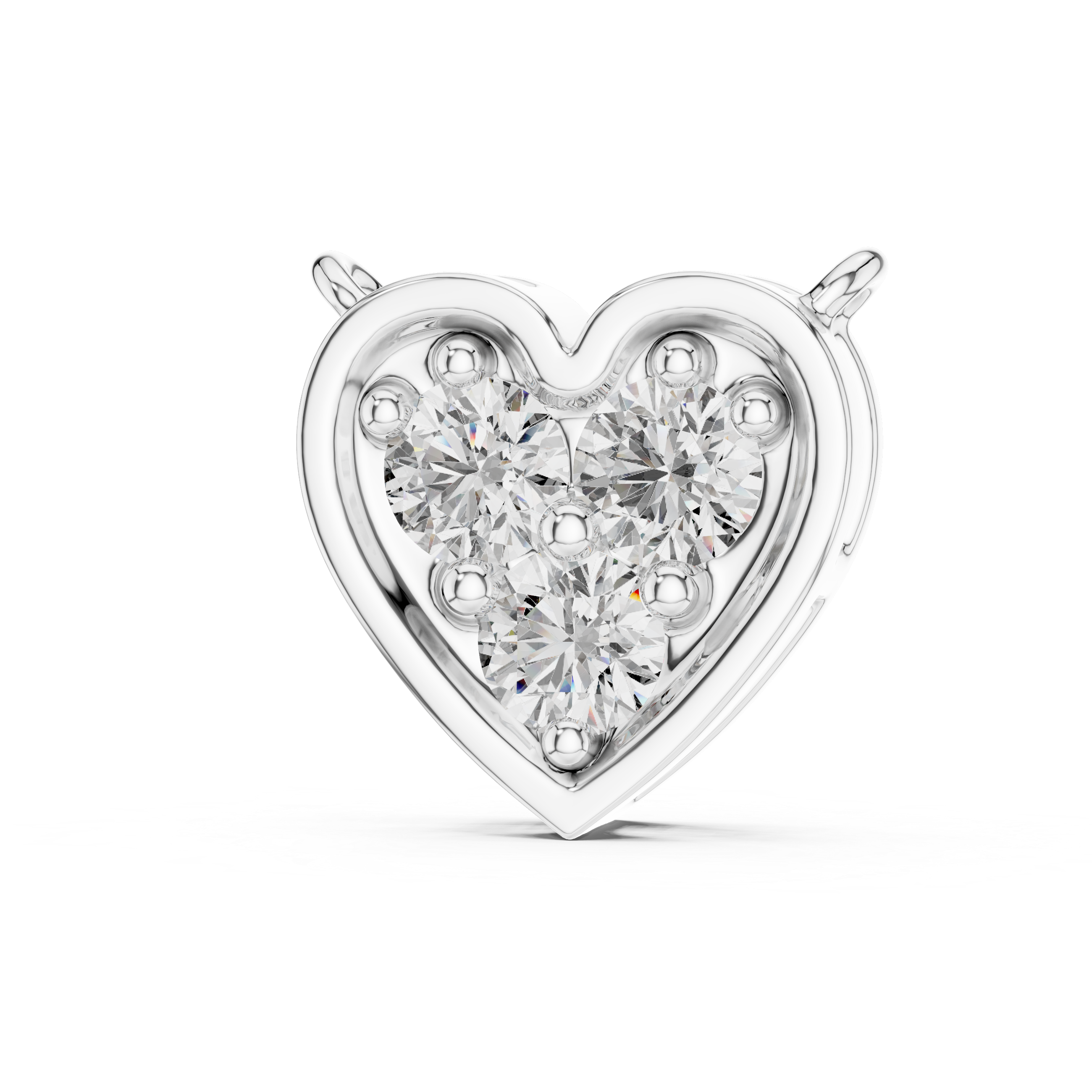 Heart Shape Diamond Cluster Pendant Necklace