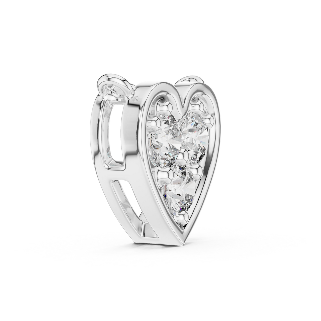 1Heart Shape Diamond Cluster Pendant Necklace