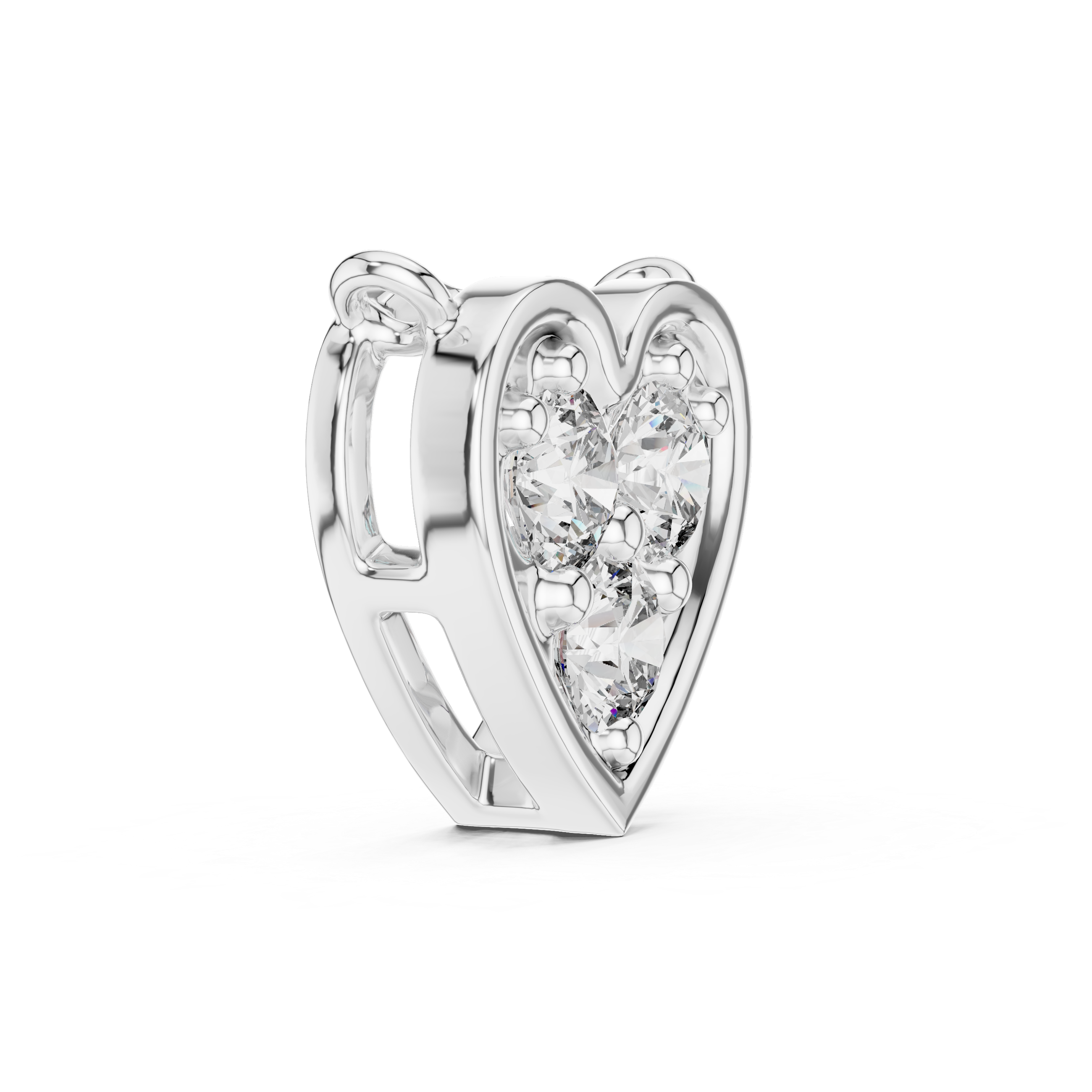 Heart Shape Diamond Cluster Pendant Necklace