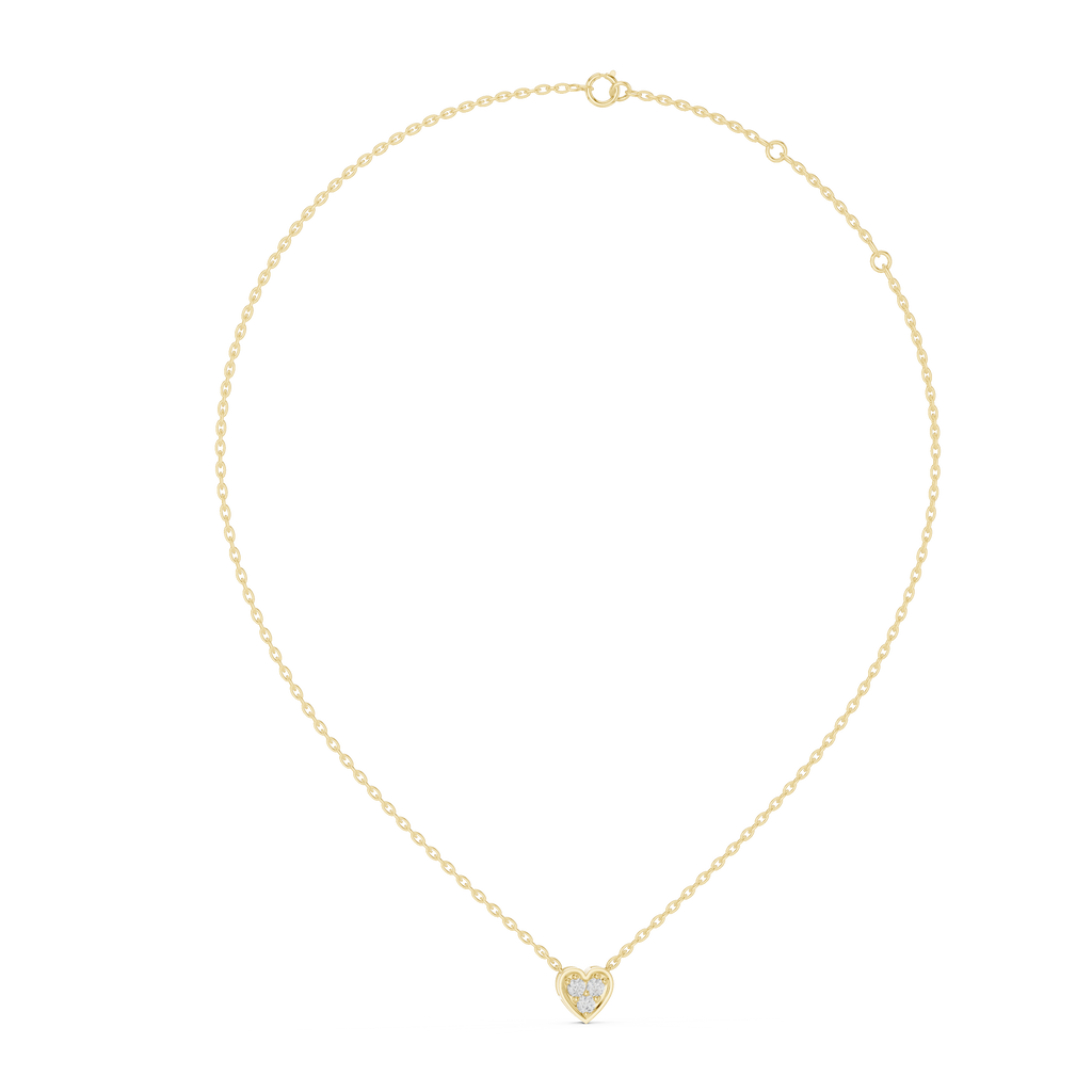 1Heart Shape Diamond Cluster Pendant Necklace