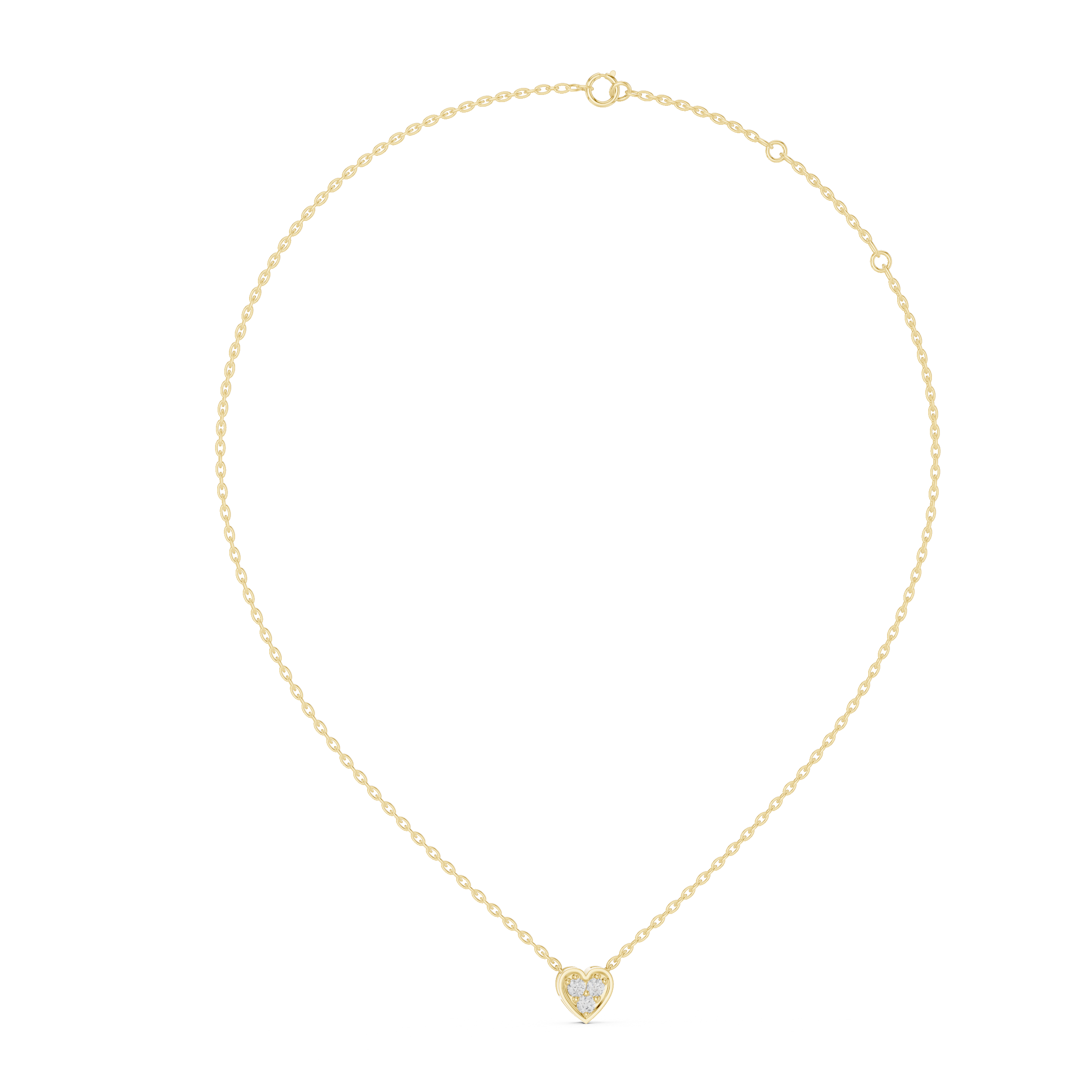 1Heart Shape Diamond Cluster Pendant Necklace