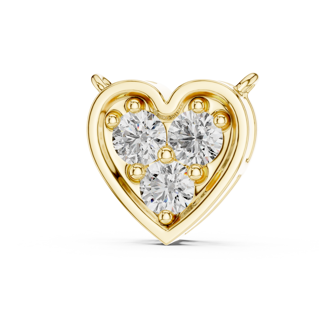 1Heart Shape Diamond Cluster Pendant Necklace