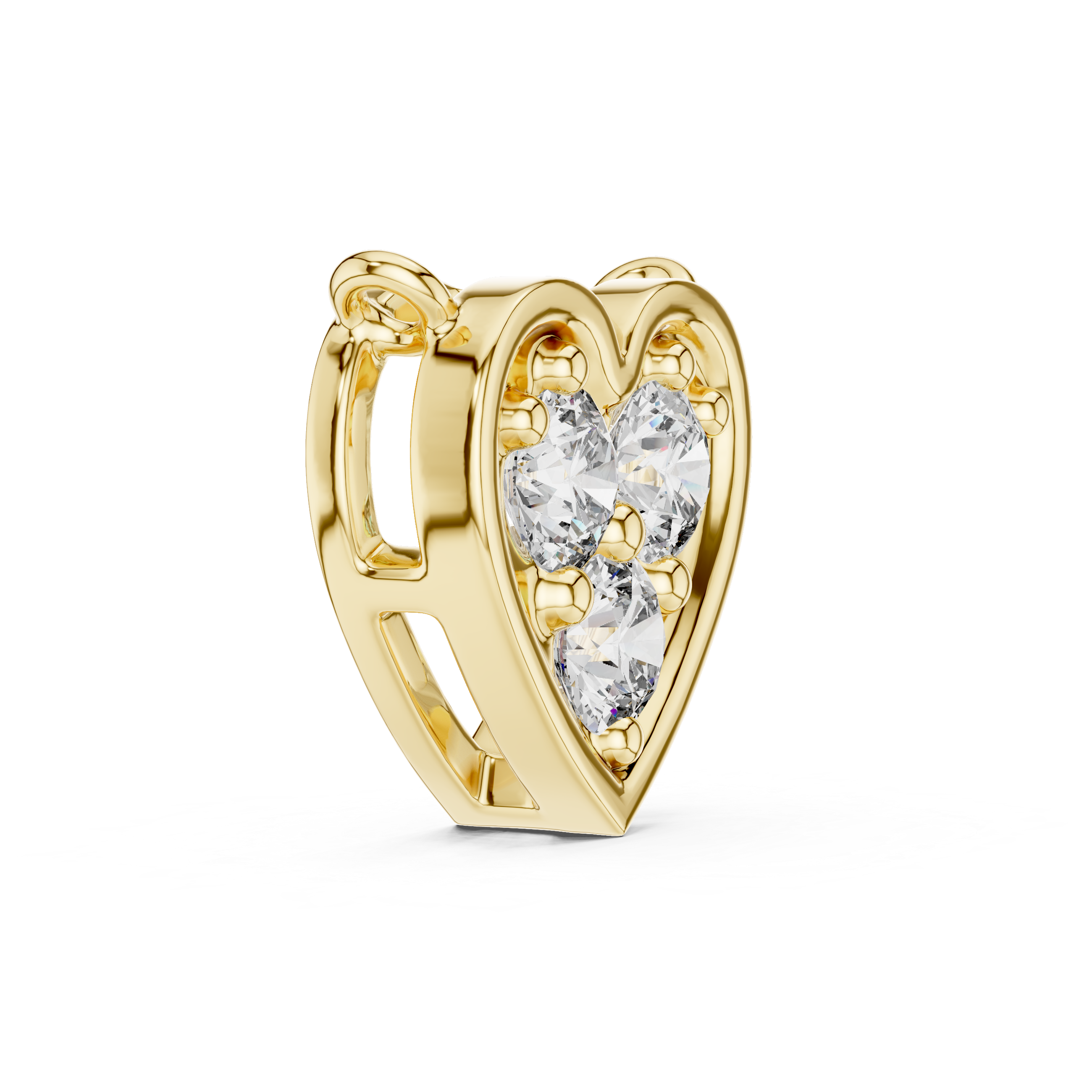 1Heart Shape Diamond Cluster Pendant Necklace