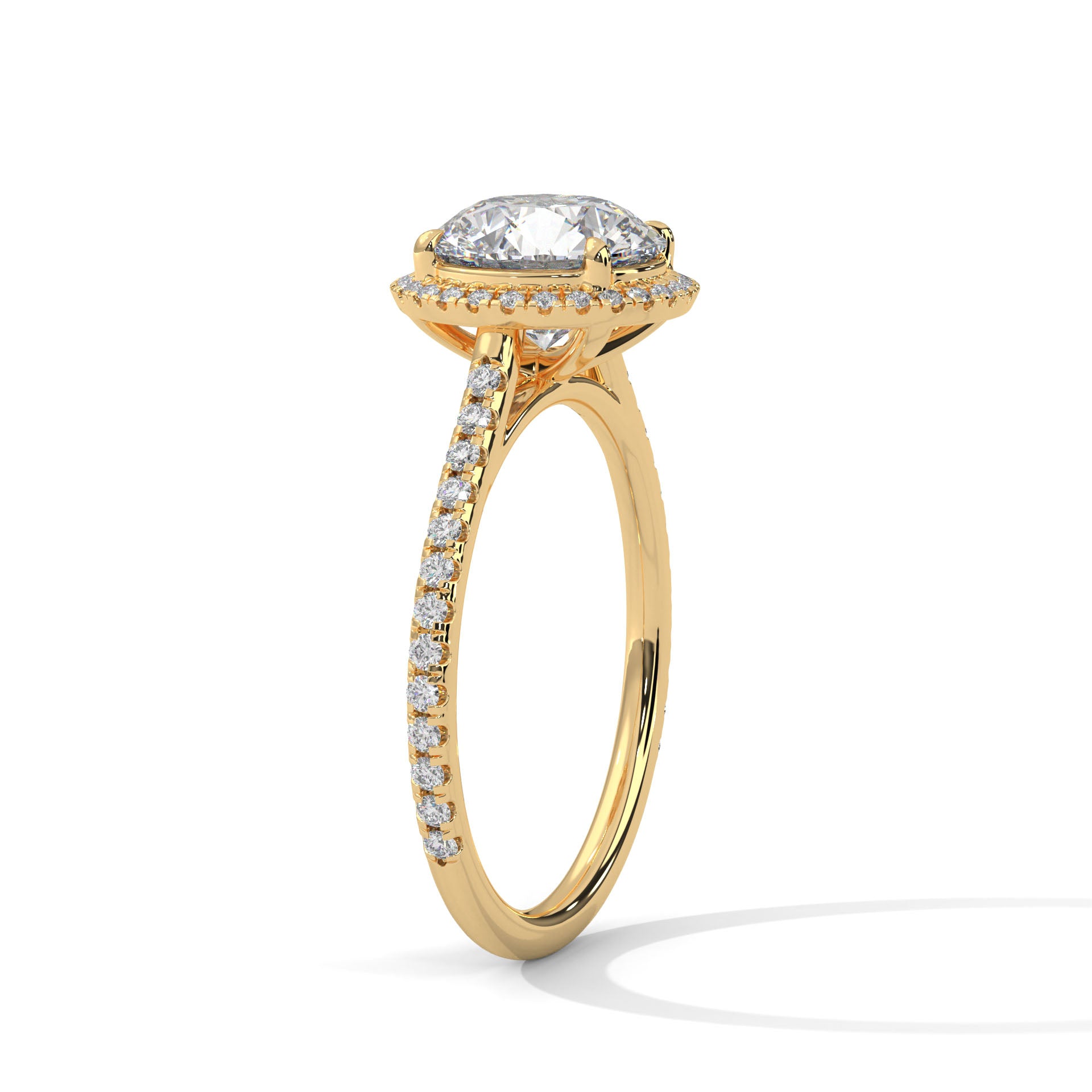Round Diamond Halo Engagement Ring