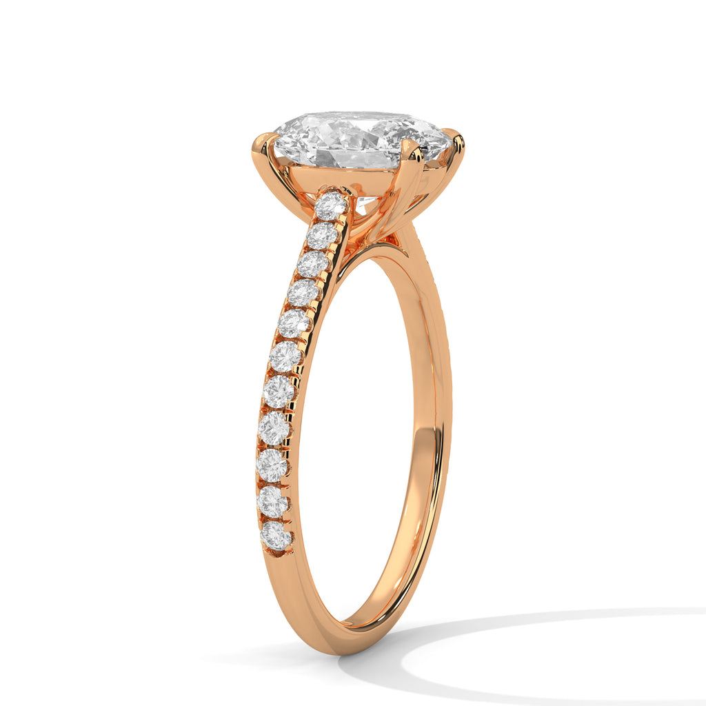 Round Diamond Twisted Solitaire Engagement Ring