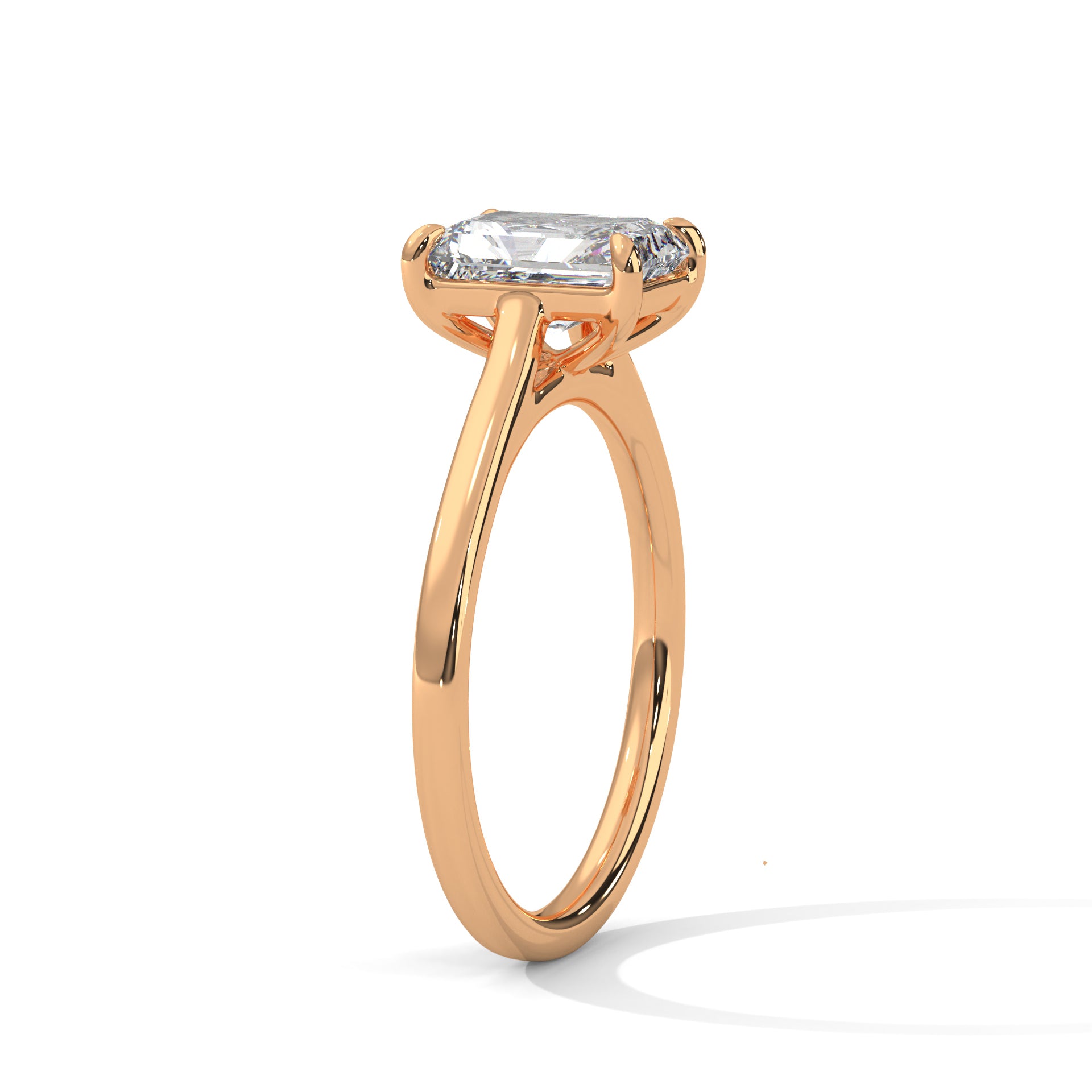 Emerald Cut Diamond Solitaire Ring