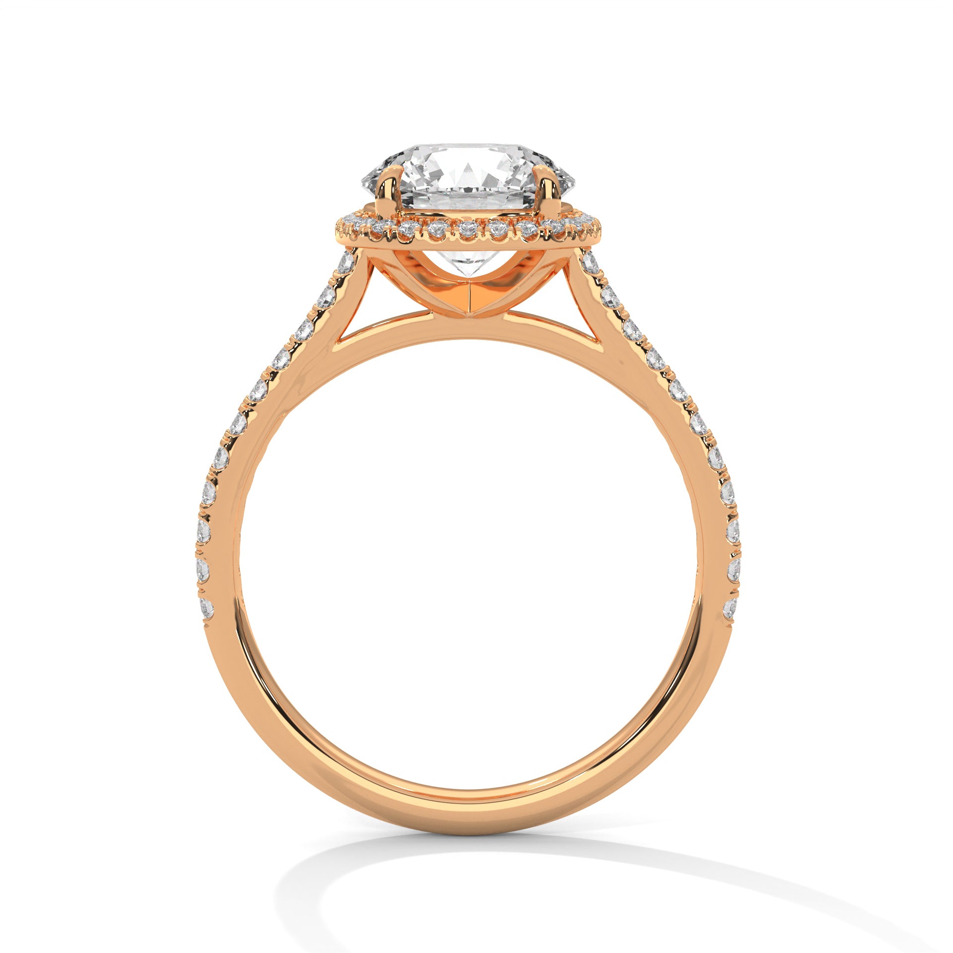 Round Diamond Halo Pavé Engagement Ring