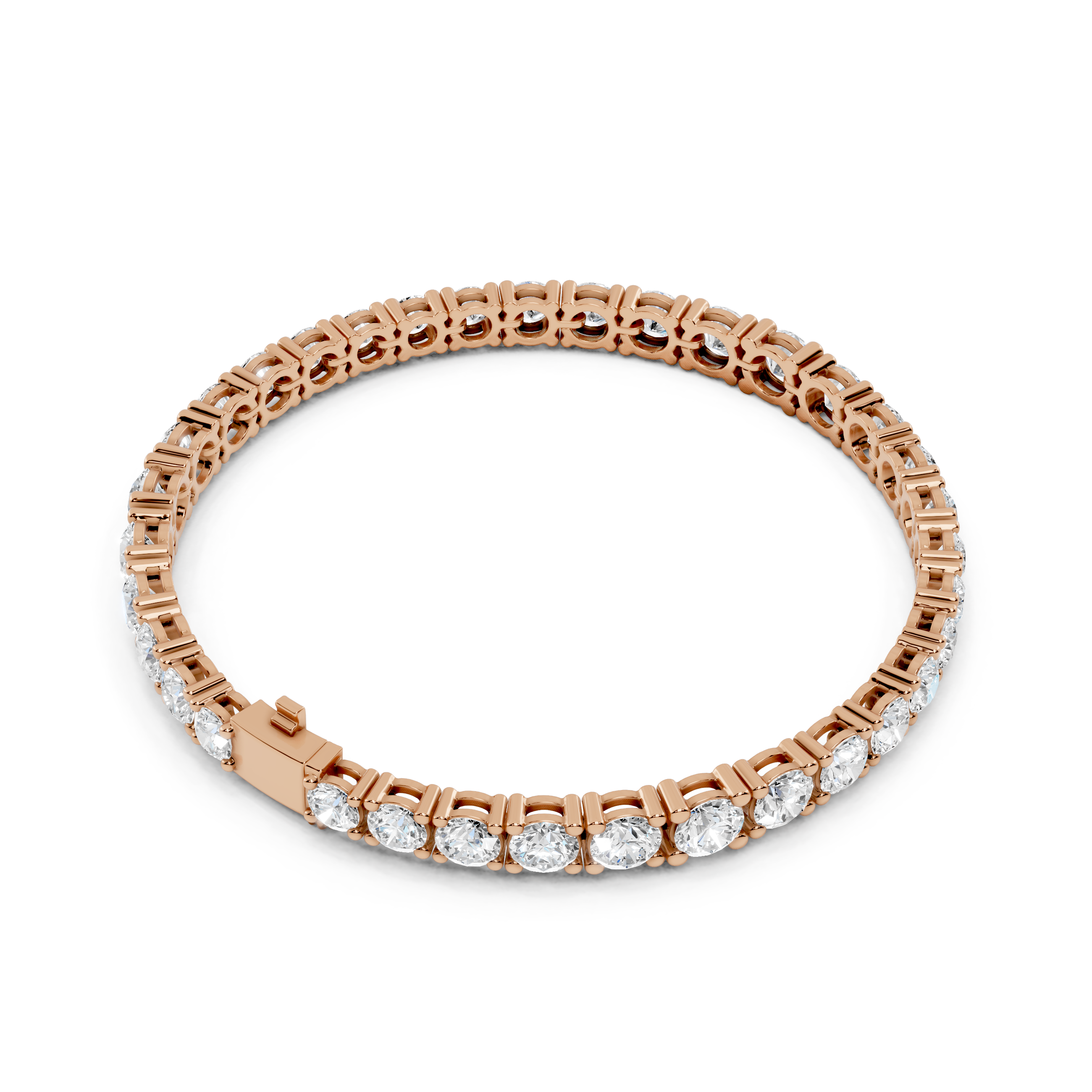 Round Diamond Graduated Link Bracelet