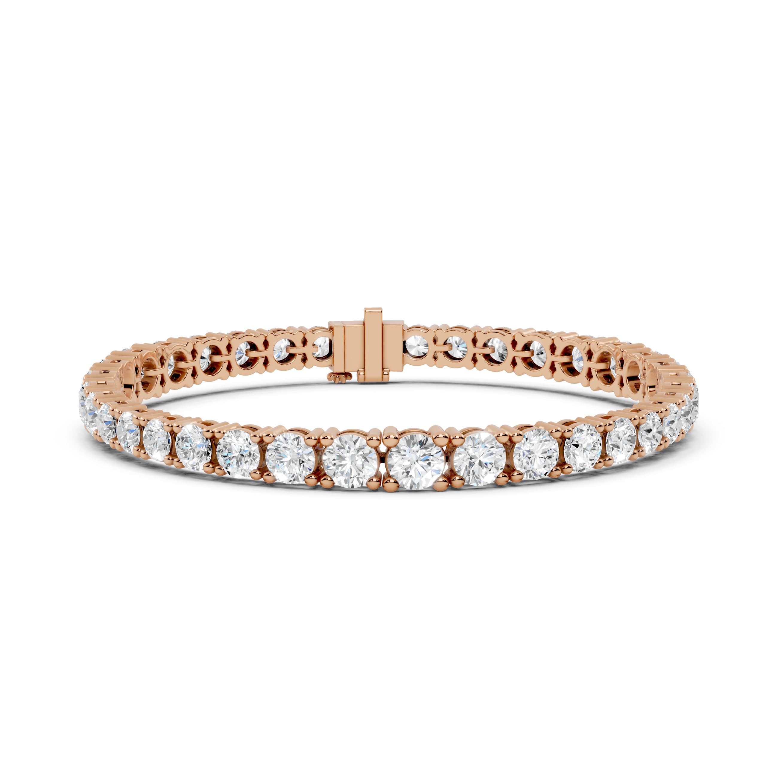 Round Diamond Graduated Link Bracelet