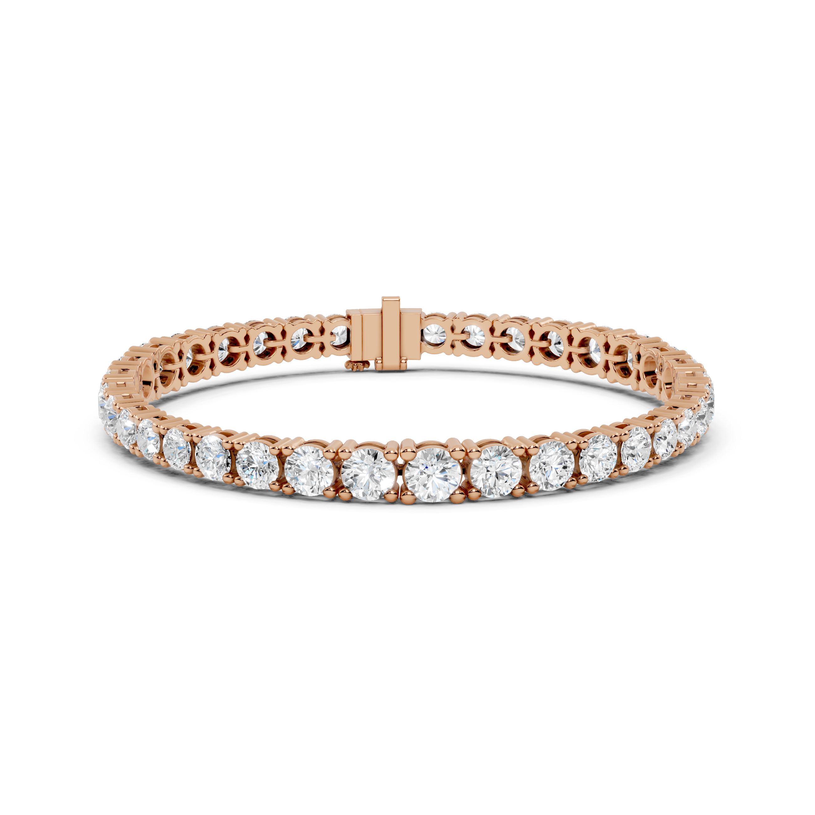 Round Diamond Graduated Link Bracelet